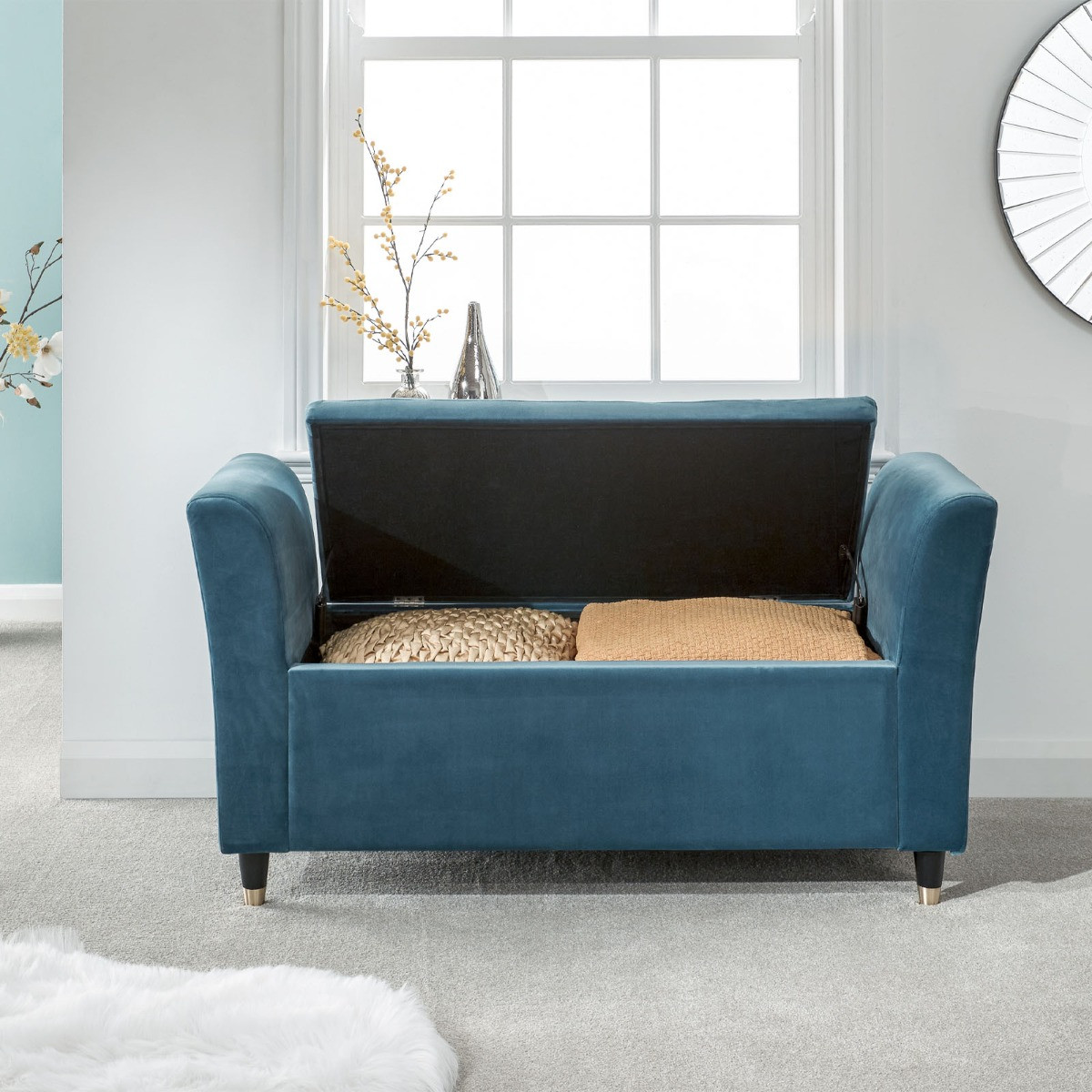 Genoa Window Fabric Seat - Teal>