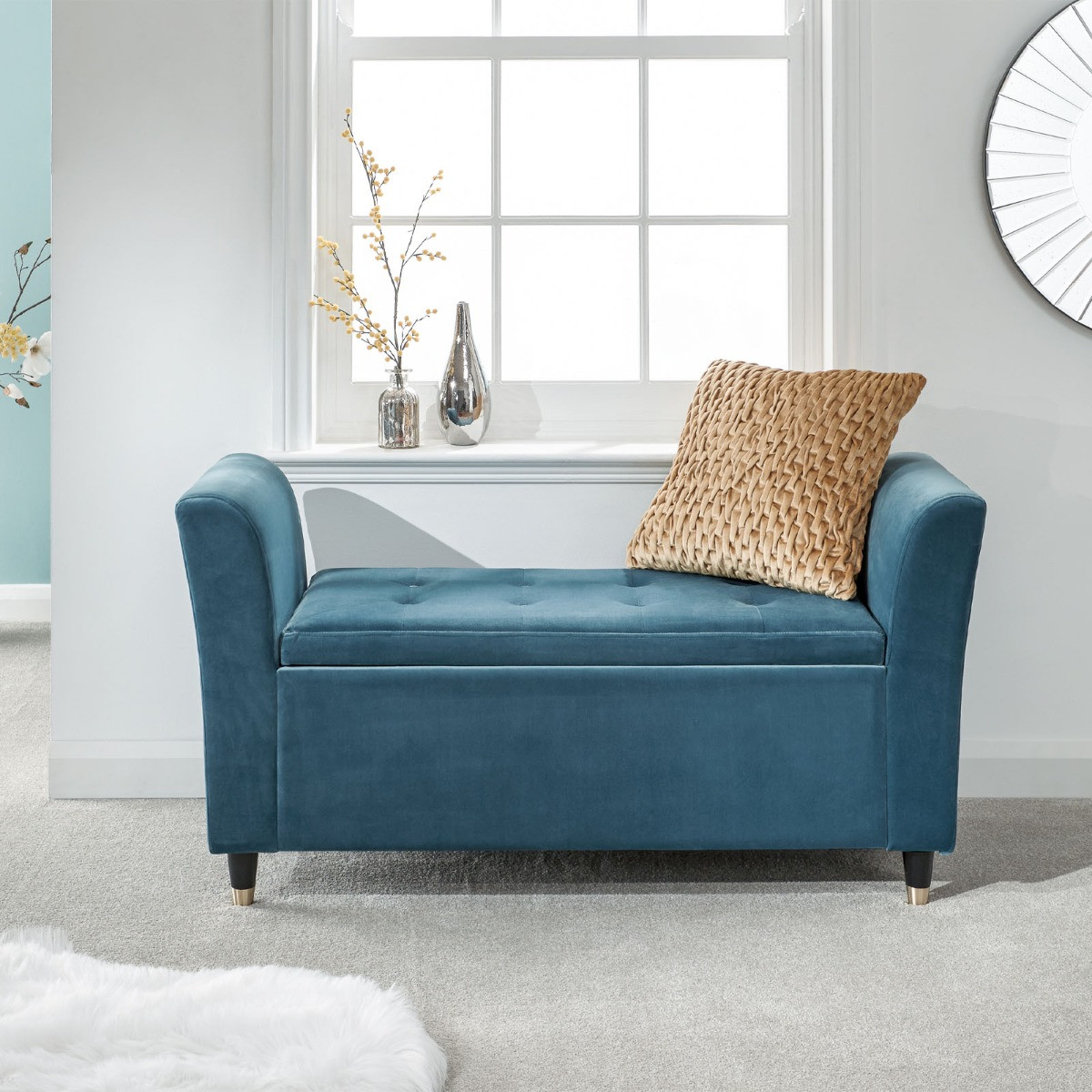 Genoa Window Fabric Seat - Teal>