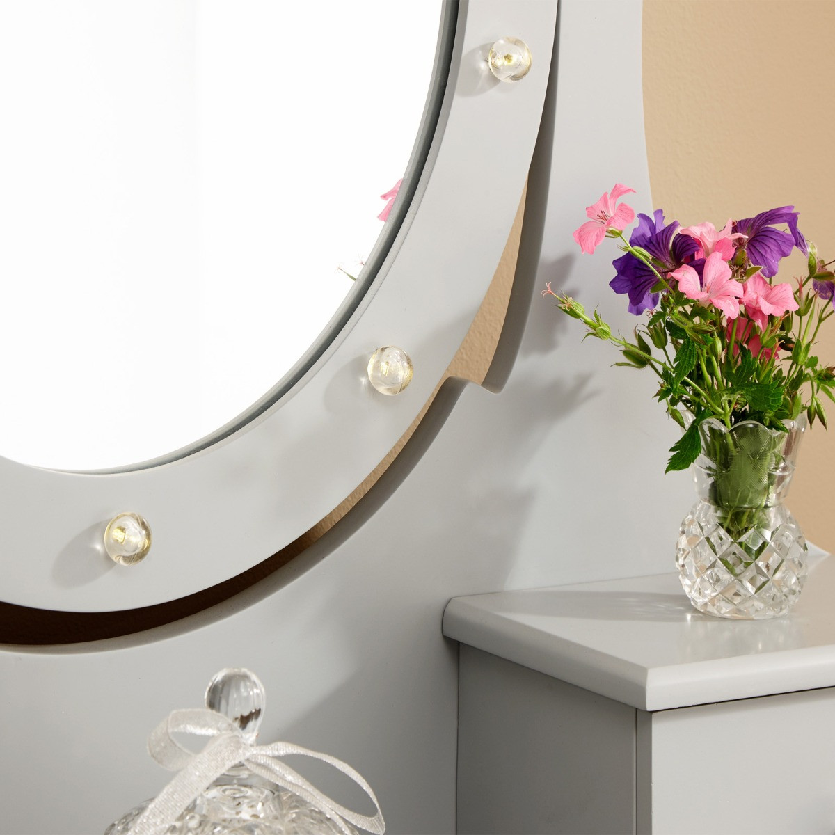 Grace LED Mirror Dressing Table - Grey>