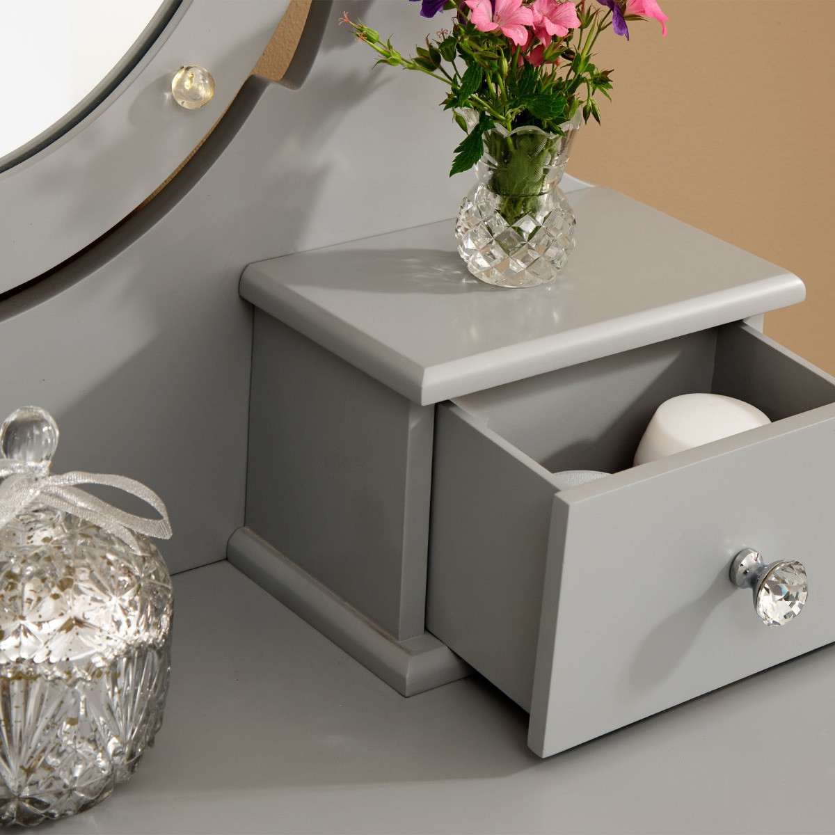 Grace LED Mirror Dressing Table - Grey>