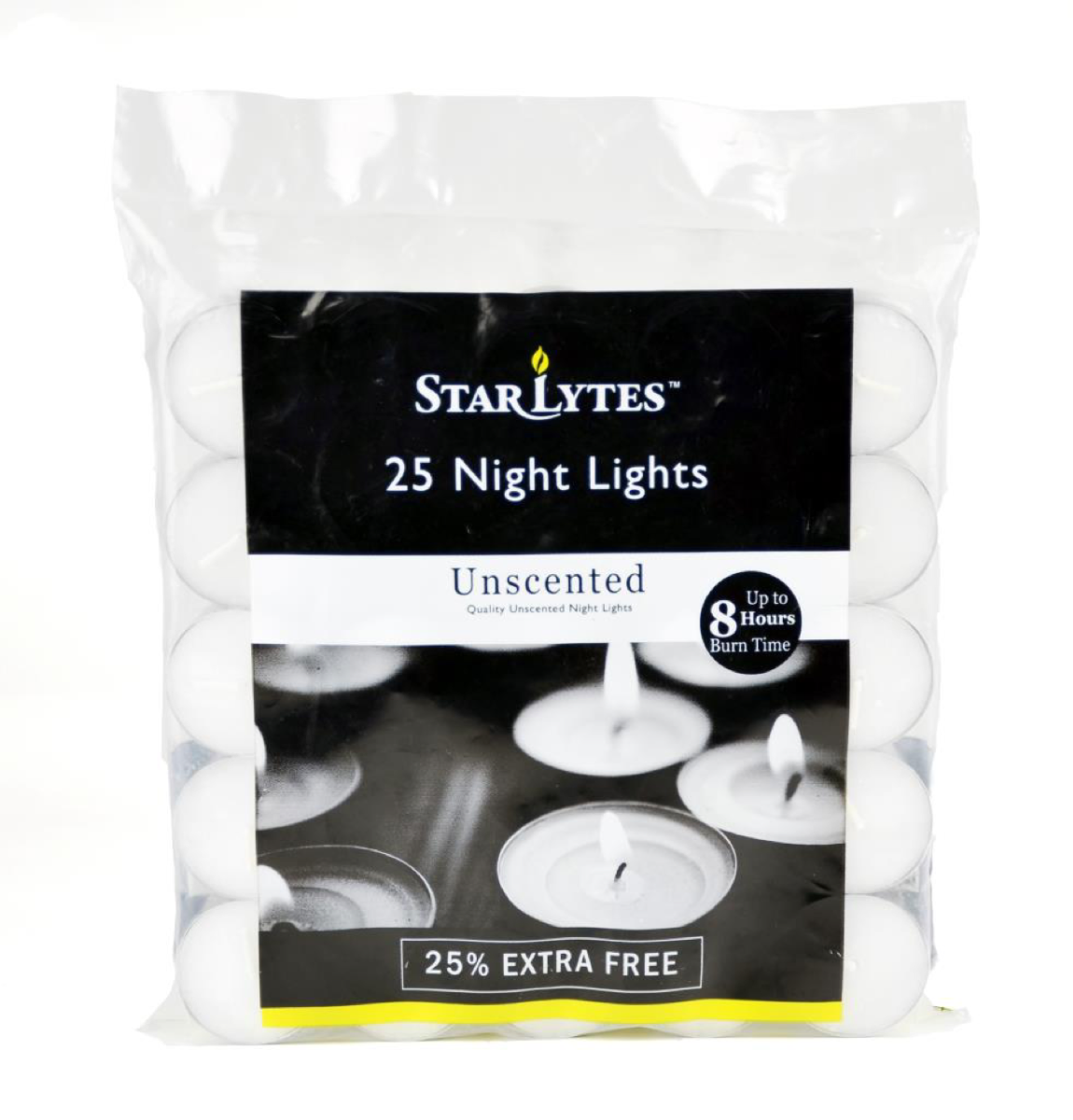 Starlytes Tea Lights, White - 25pk>