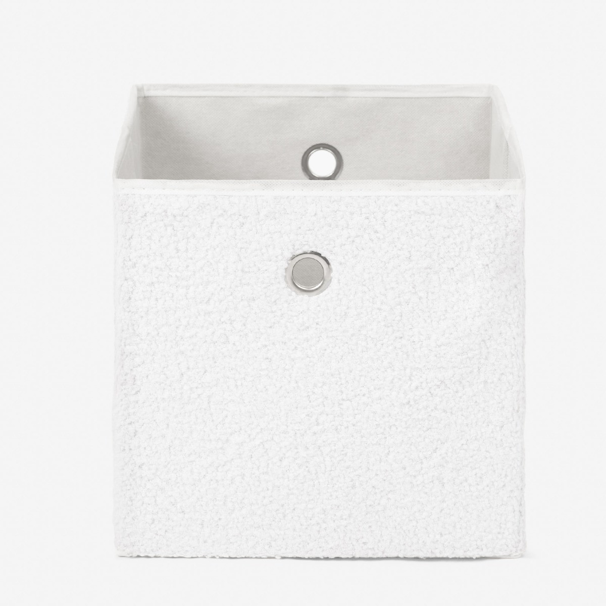 OHS Boucle Cube Storage Boxes, 2 Pack - White>