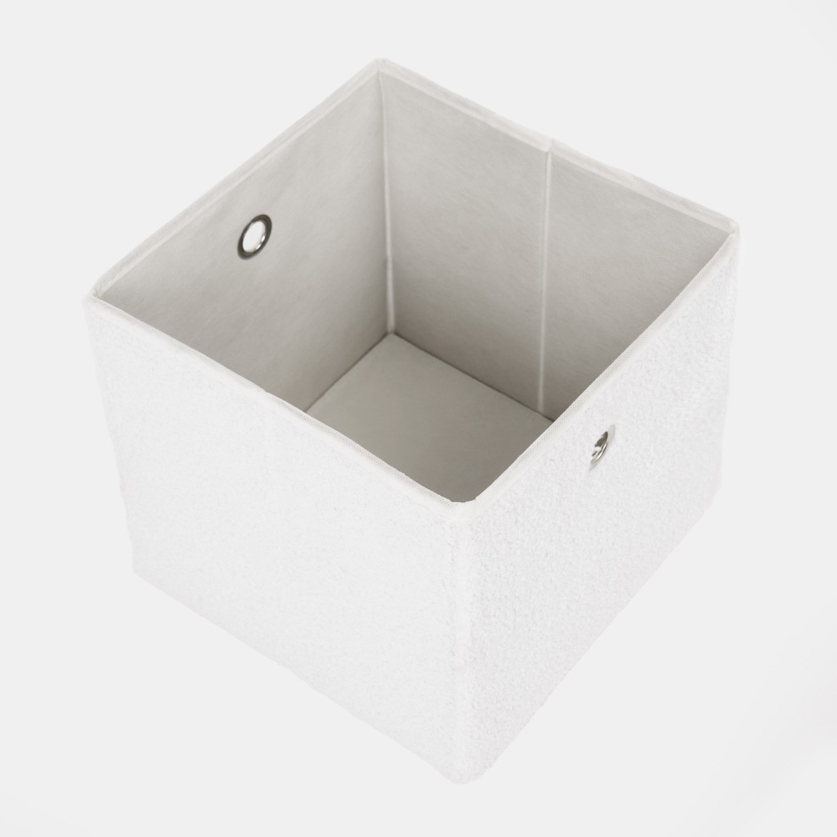OHS Boucle Cube Storage Boxes, 2 Pack - White>