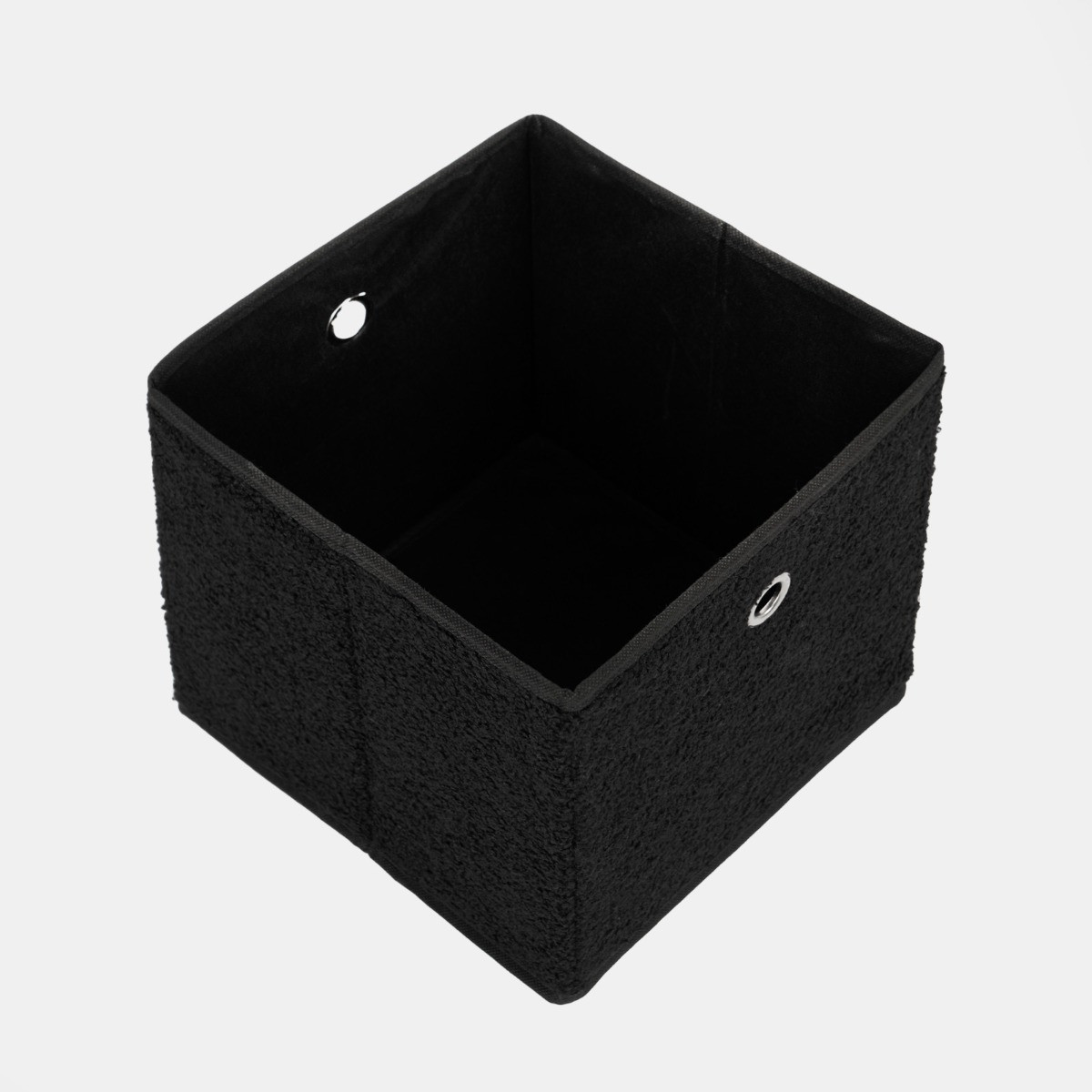 OHS Boucle Cube Storage Boxes, 2 Pack - Black>
