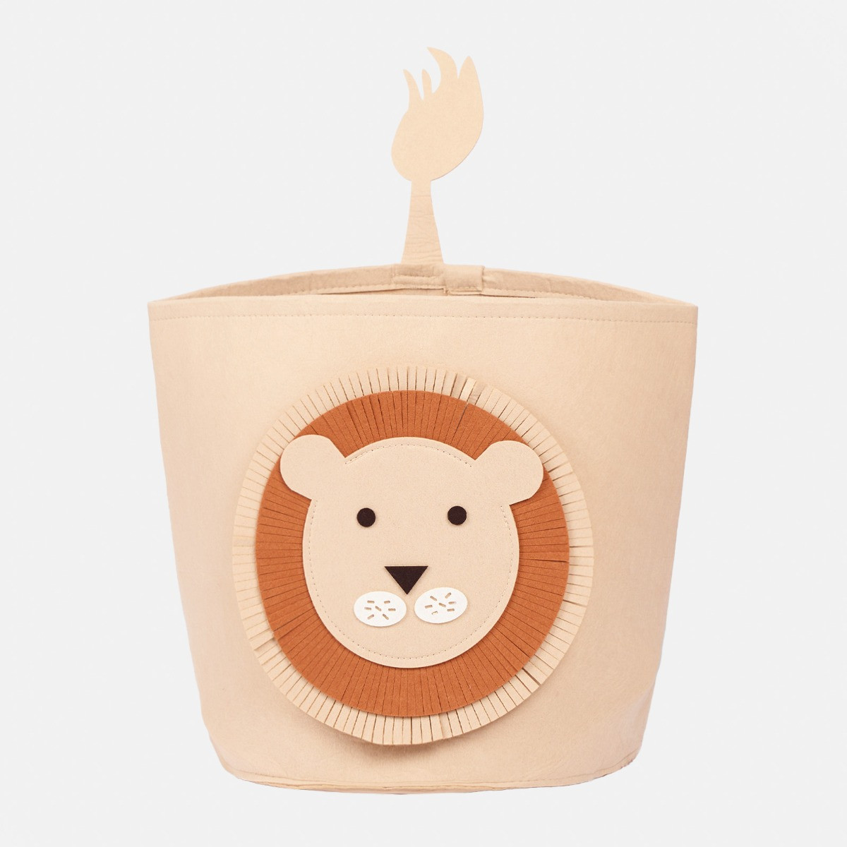 OHS Lion Felt Storage Basket - Beige>