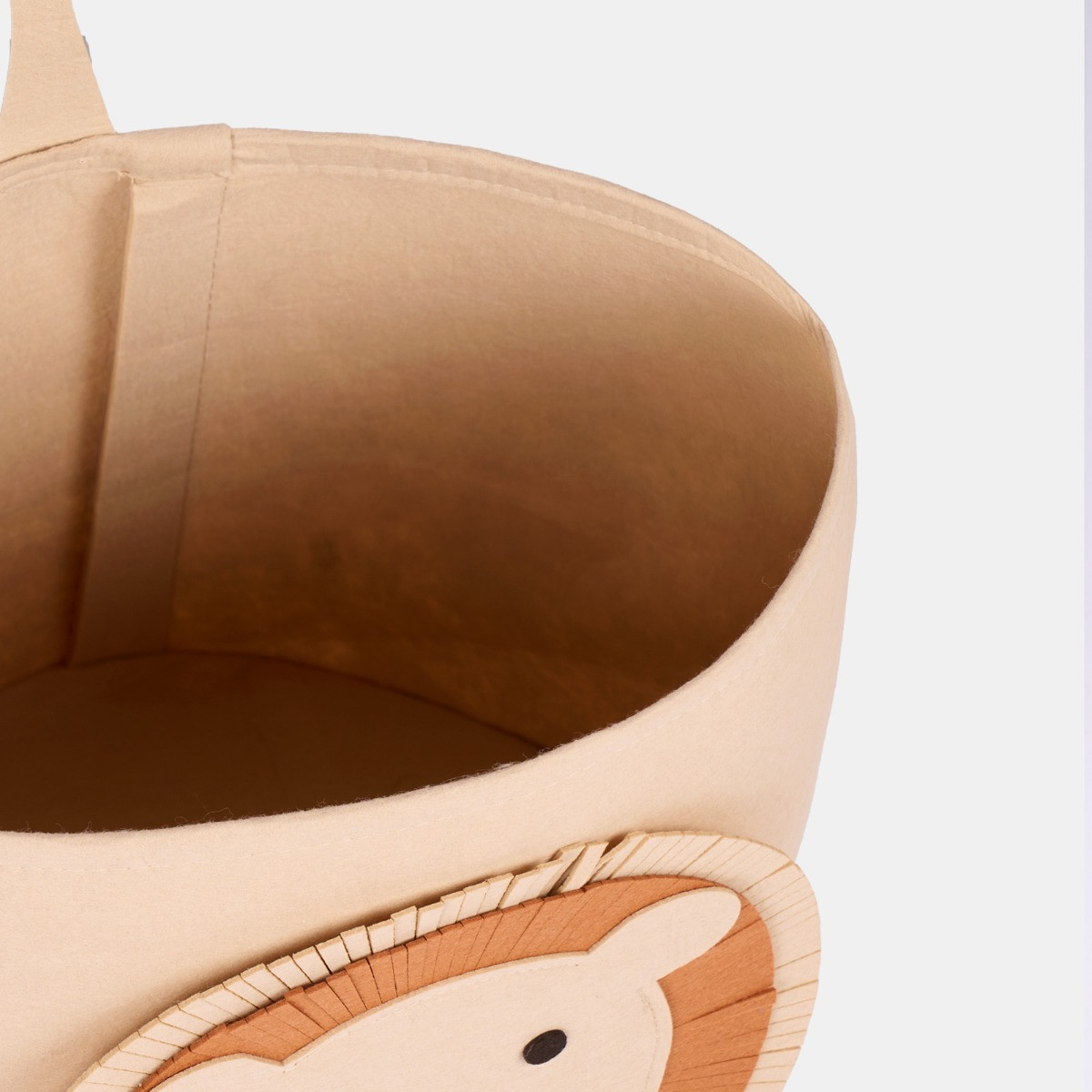 OHS Lion Felt Storage Basket - Beige>