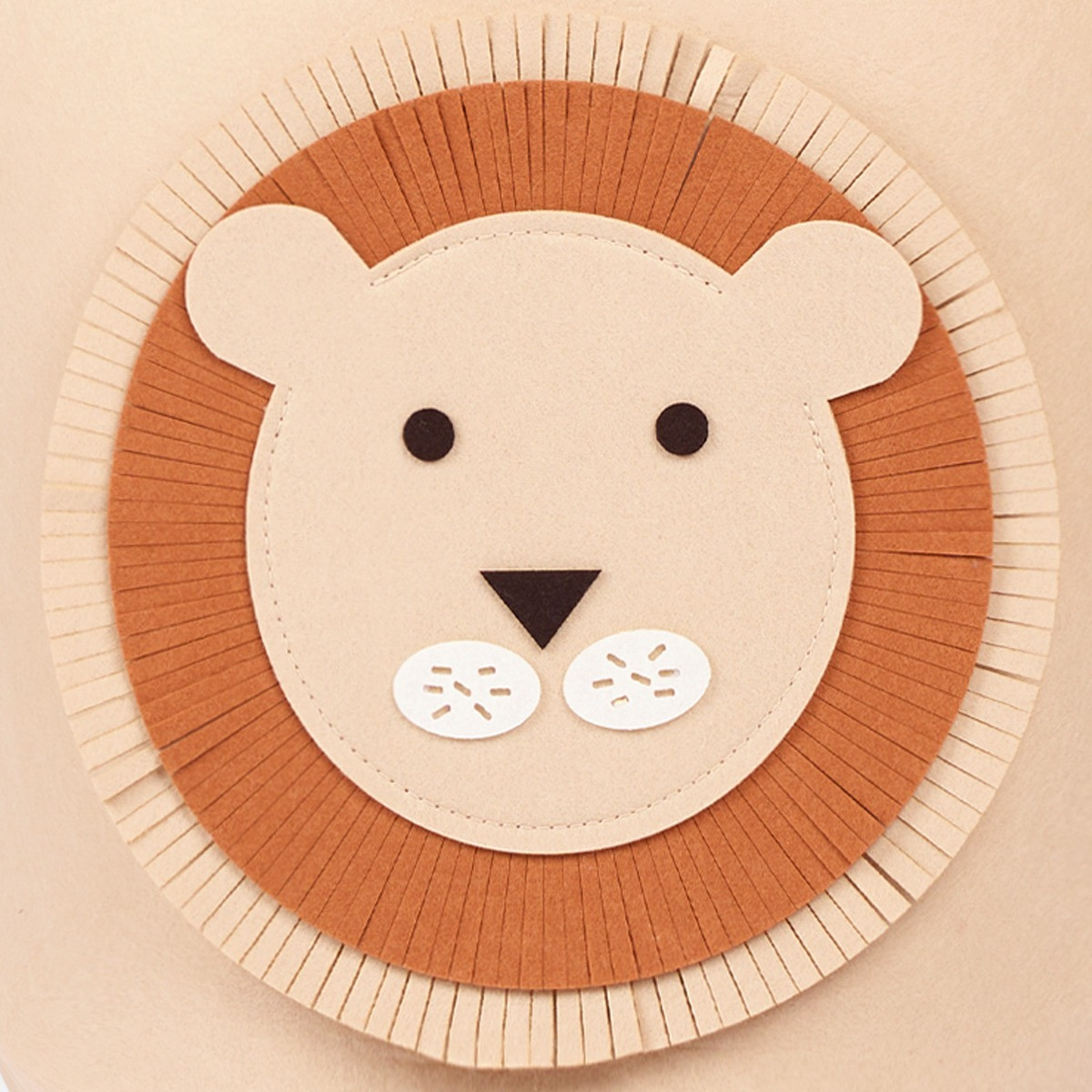 OHS Lion Felt Storage Basket - Beige>