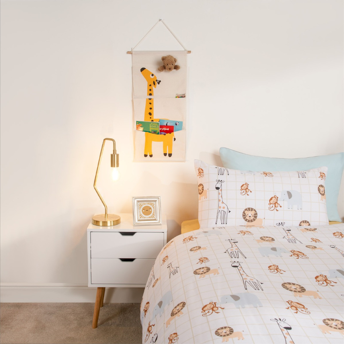 OHS Kids Giraffe Hanging Storage Organiser - Beige>