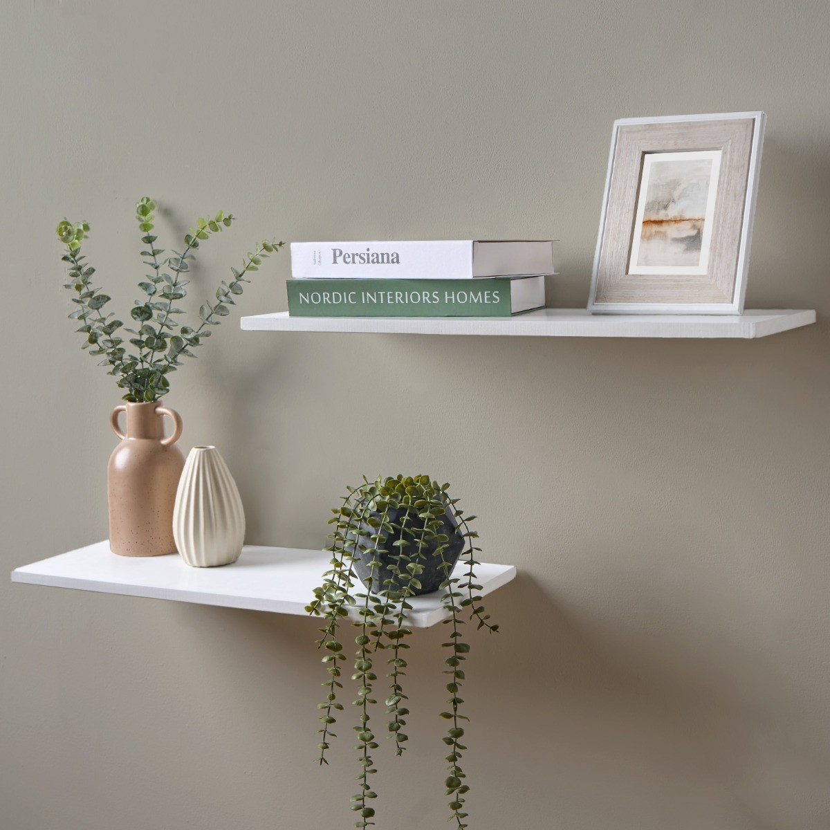 OHS Large Floating Shelves, 2 Piece - White>
