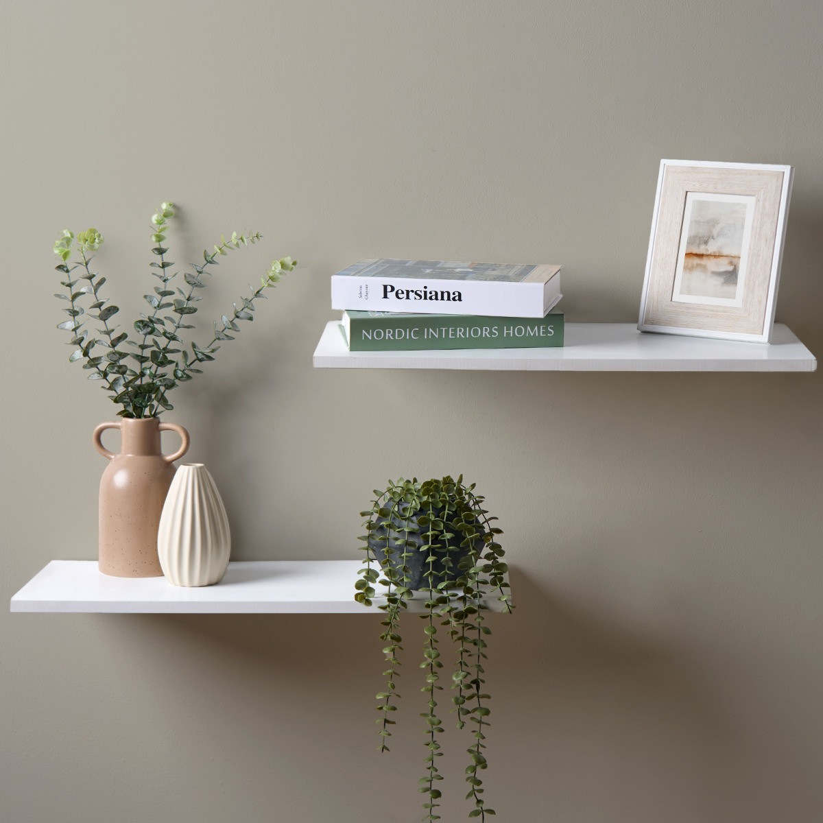 OHS Large Floating Shelves, 2 Piece - White>