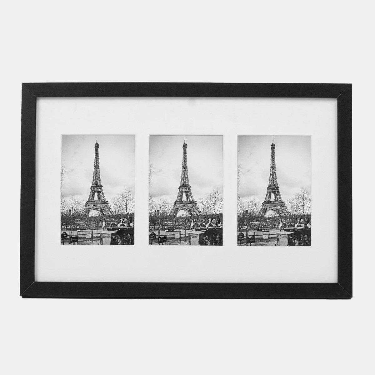 OHS Three Photo Picture Frame - Black>