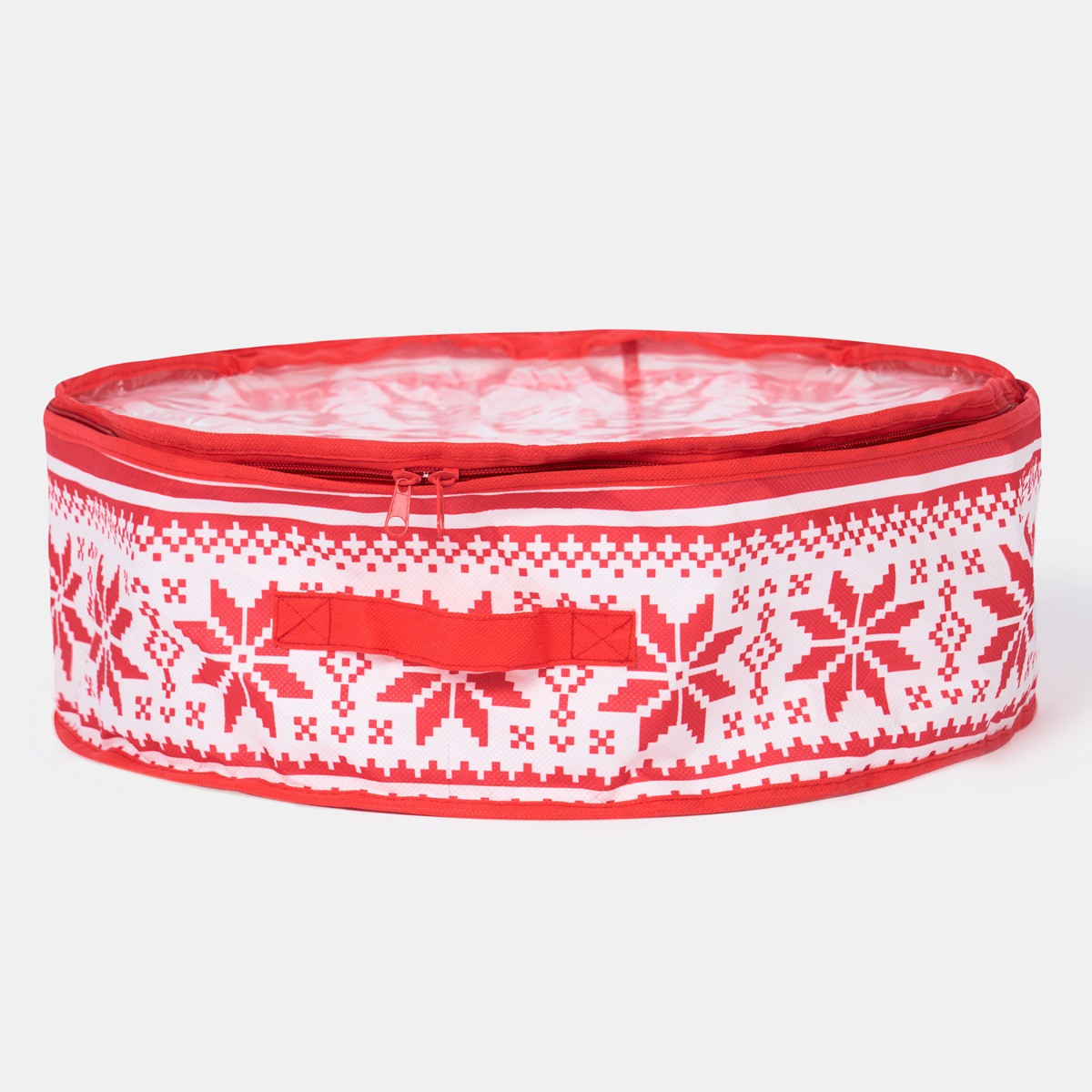 OHS Nordic Print Wreath Storage Bag - Red>