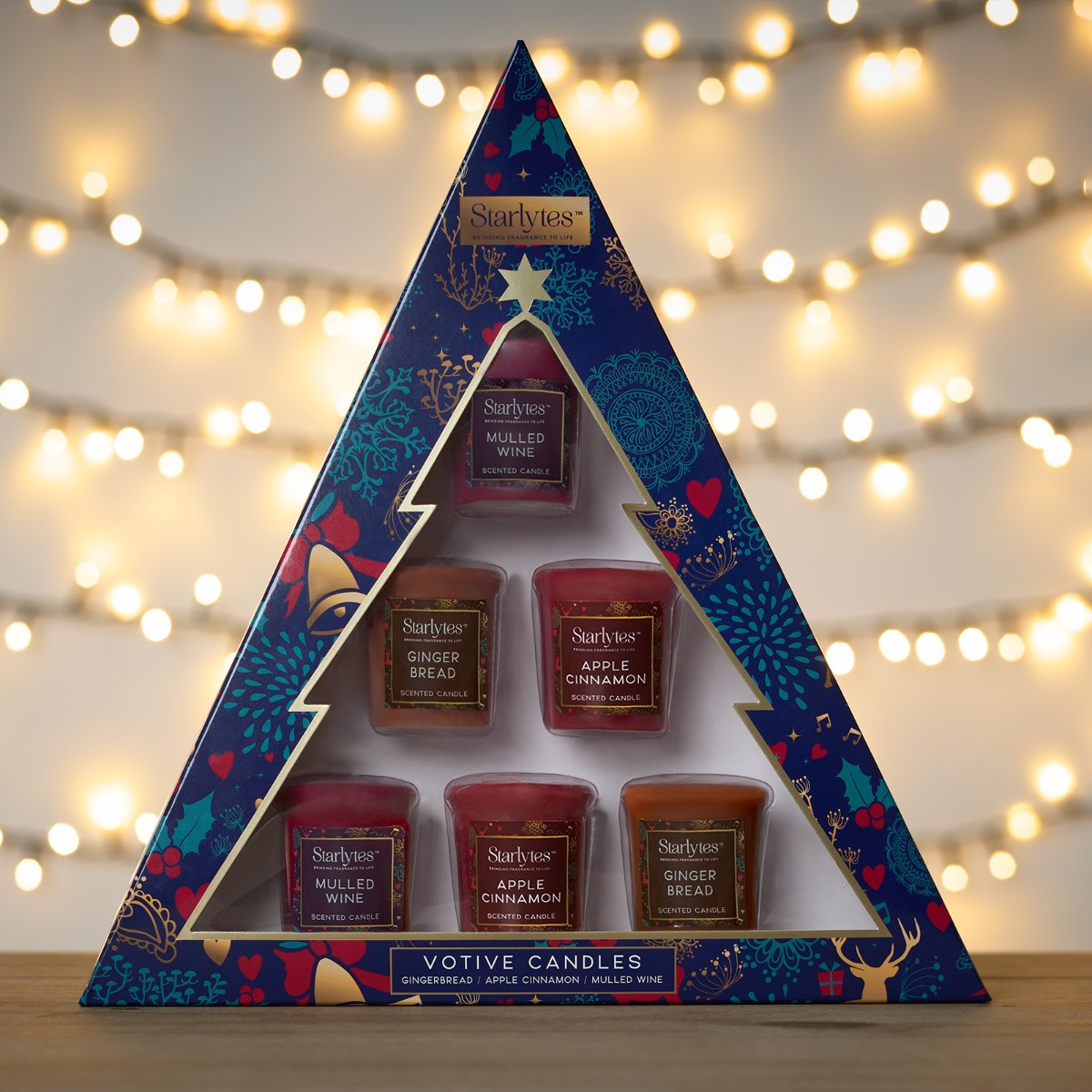 Starlytes Christmas Tree Triangle Votive Set 6pk