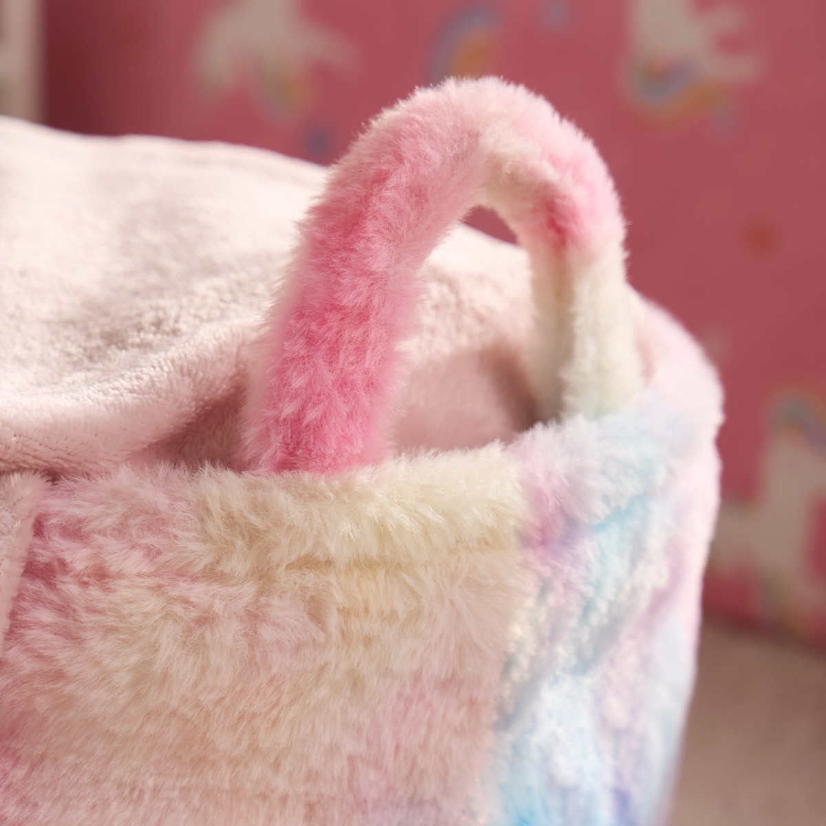 OHS Faux Fur Storage Basket - Tie Dye>