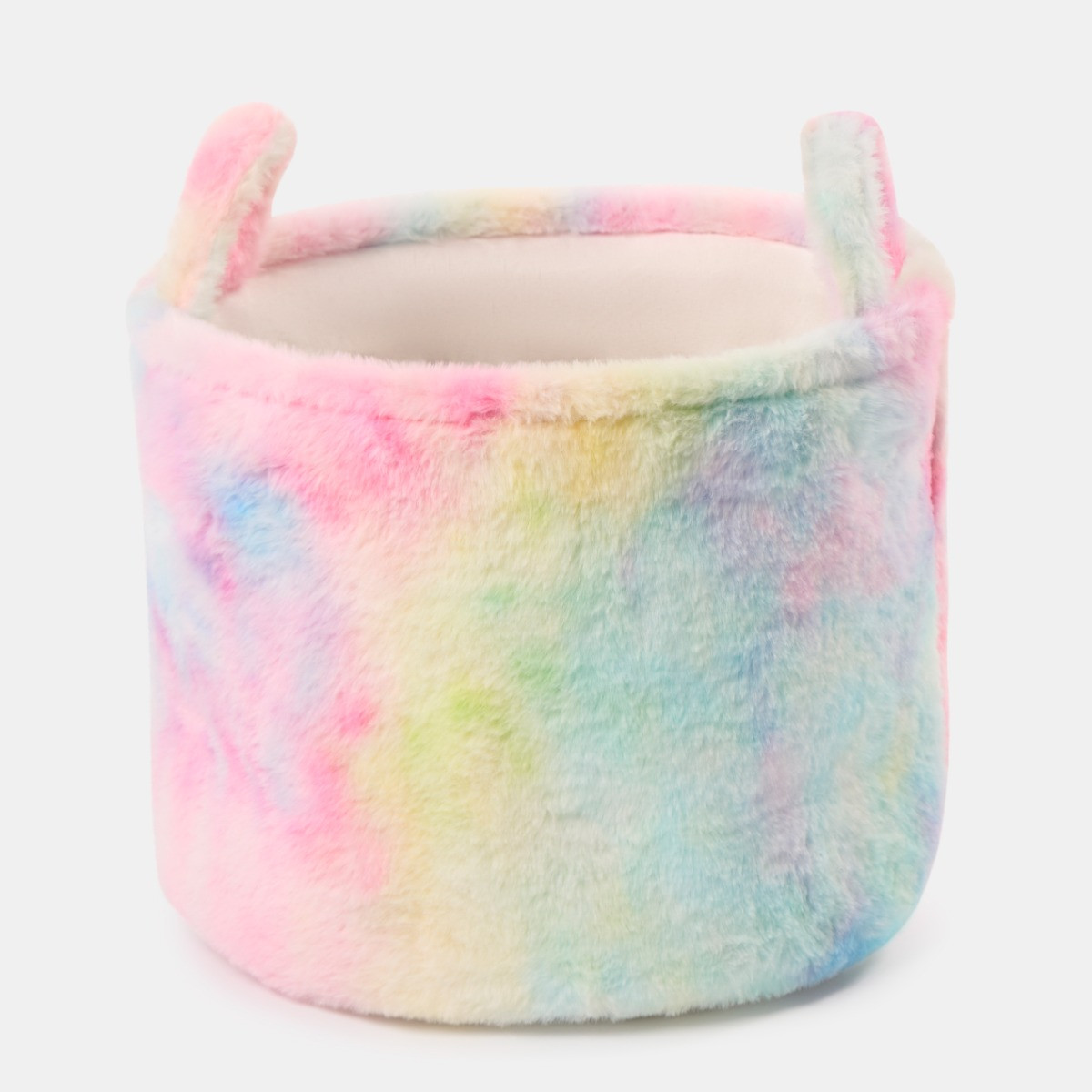 OHS Faux Fur Storage Basket - Tie Dye>