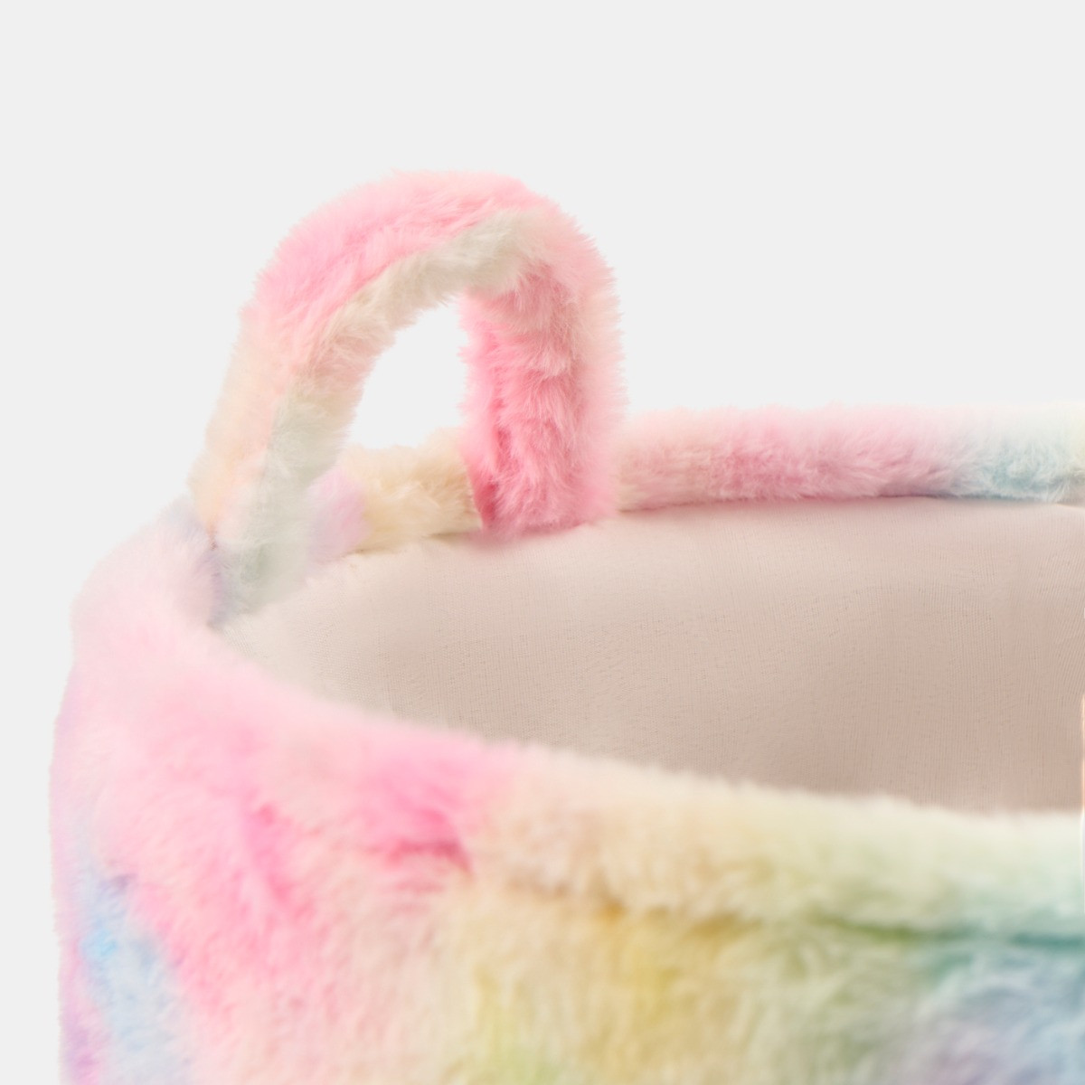 OHS Faux Fur Storage Basket - Tie Dye>