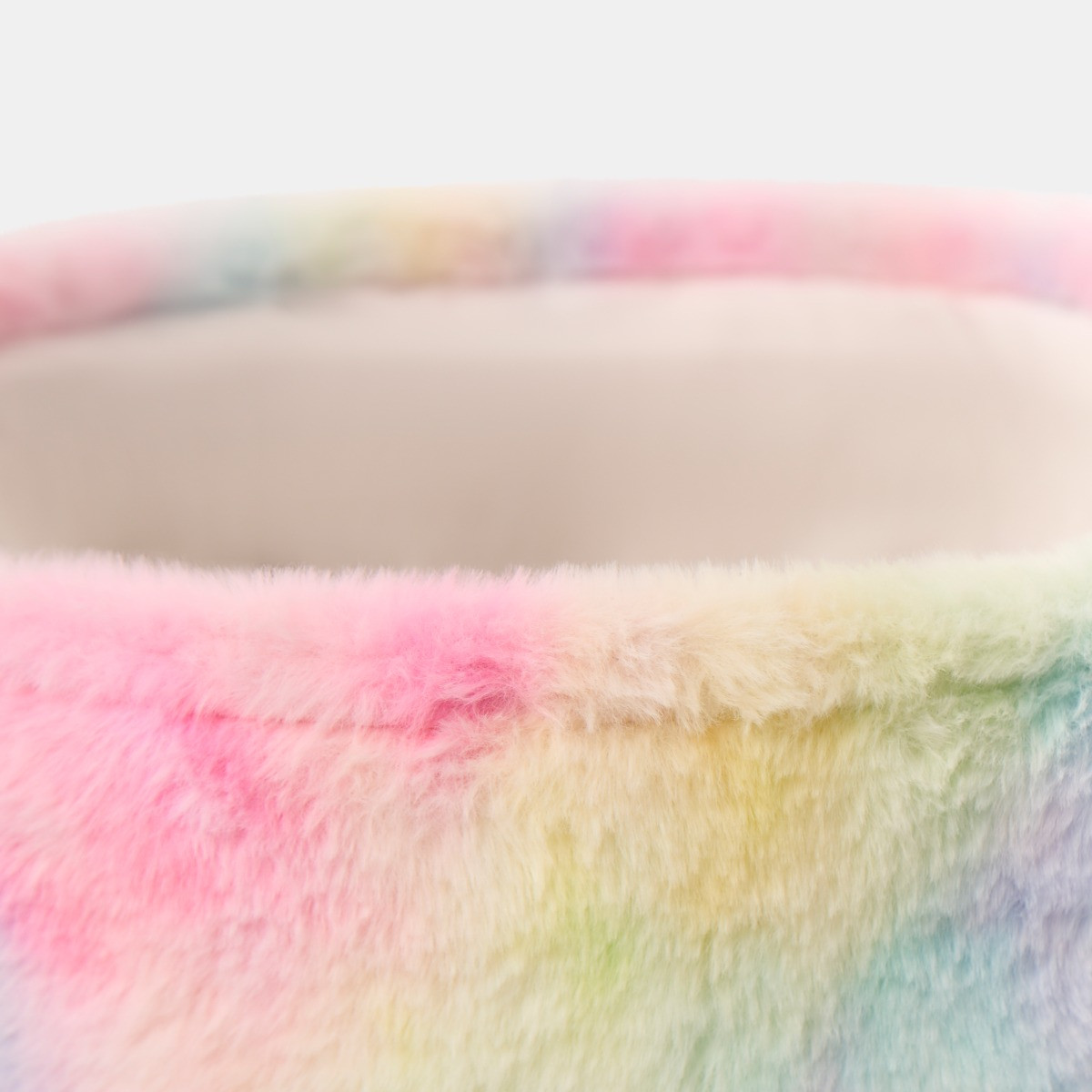 OHS Faux Fur Storage Basket - Tie Dye>