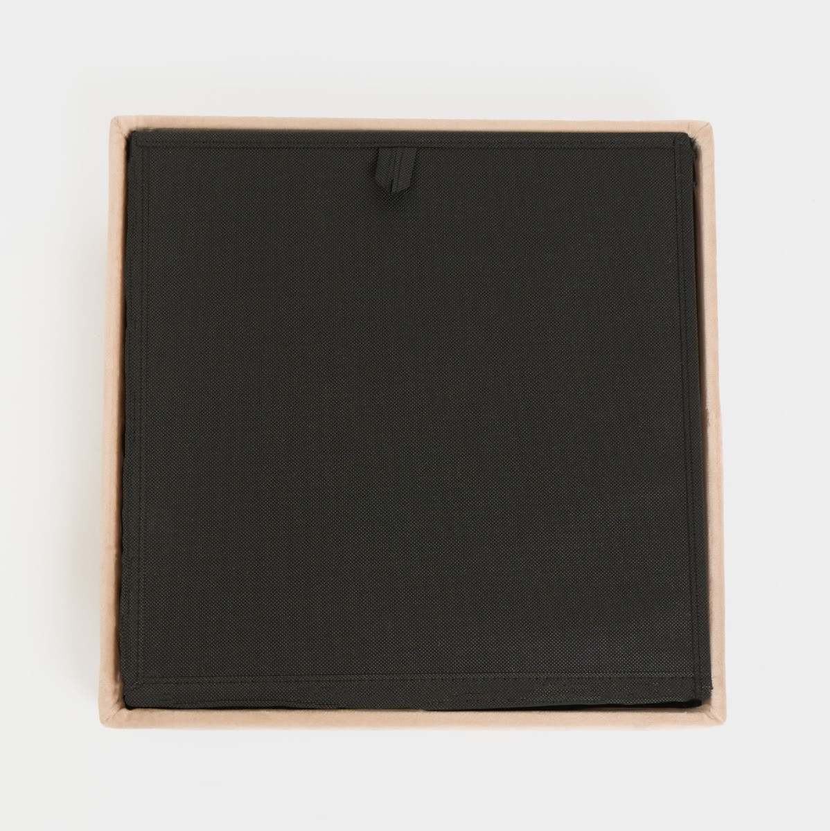 OHS Matte Velvet Foldable Cube Storage Ottoman - Natural>