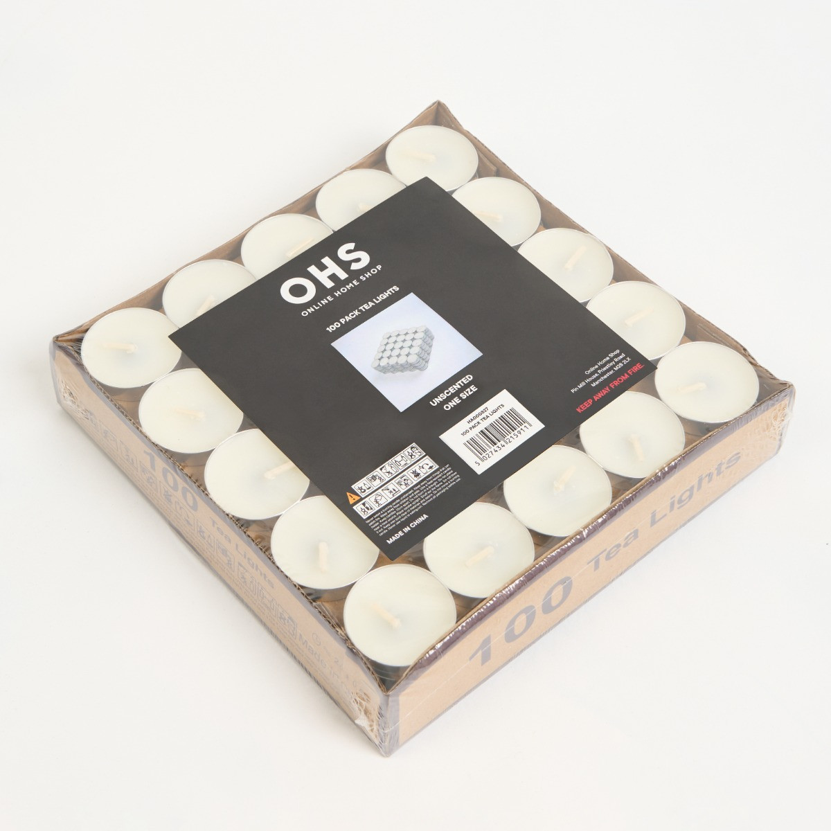 Mega Candles Unscented Ivory Tea Light Candles - Set Of 100 CGA083-I
