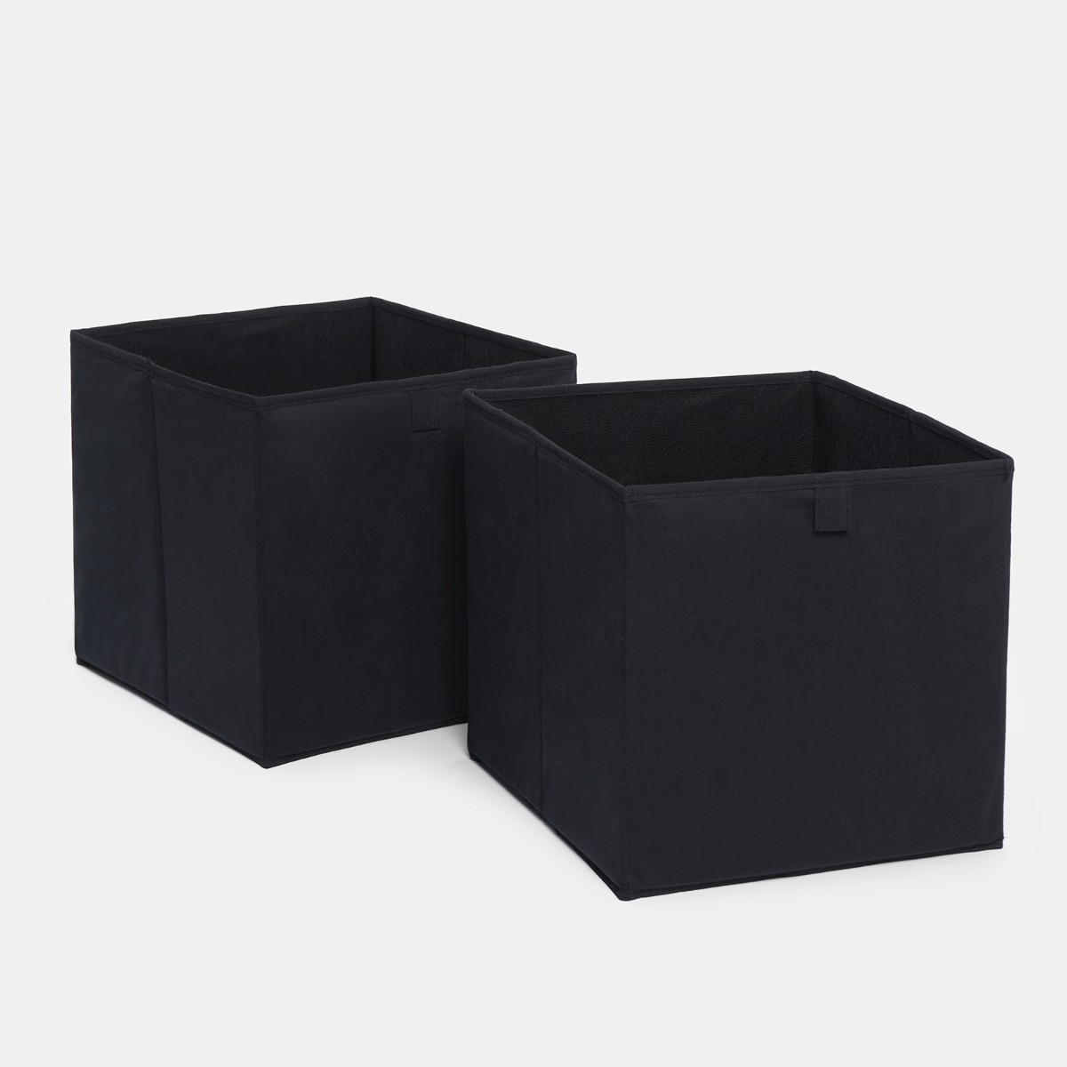 OHS Matte Velvet Cube Storage Boxes, Black - 2 Pack>