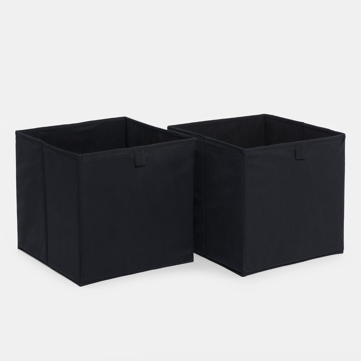 OHS Matte Velvet Cube Storage Boxes, Black - 2 Pack>