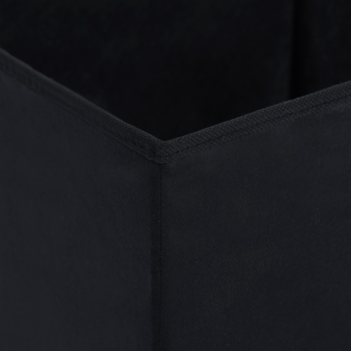 OHS Matte Velvet Cube Storage Boxes, Black - 2 Pack>