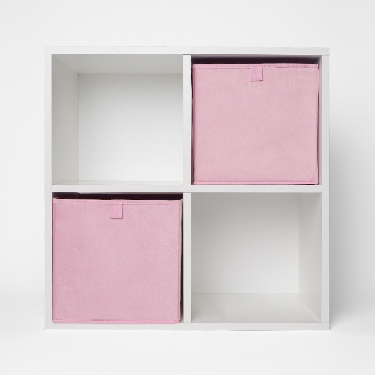 OHS Matte Velvet Cube Storage Boxes, Blush - 2 Pack>