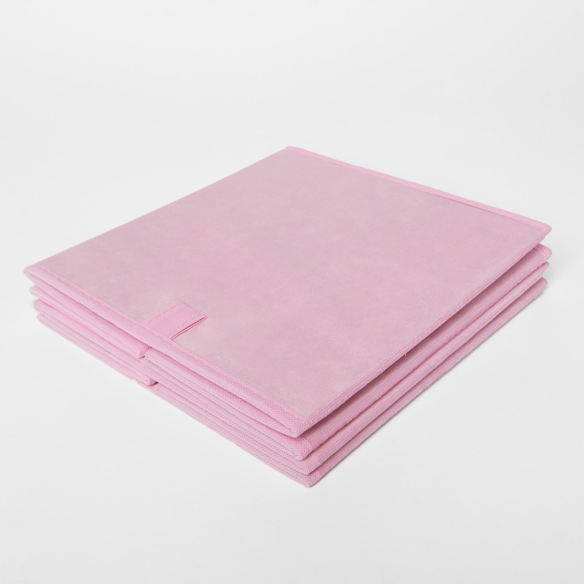 OHS Matte Velvet Cube Storage Boxes, Blush - 2 Pack>