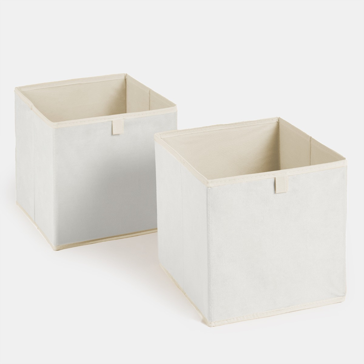 OHS Matte Velvet Cube Storage Boxes, Natural - 2 Pack>