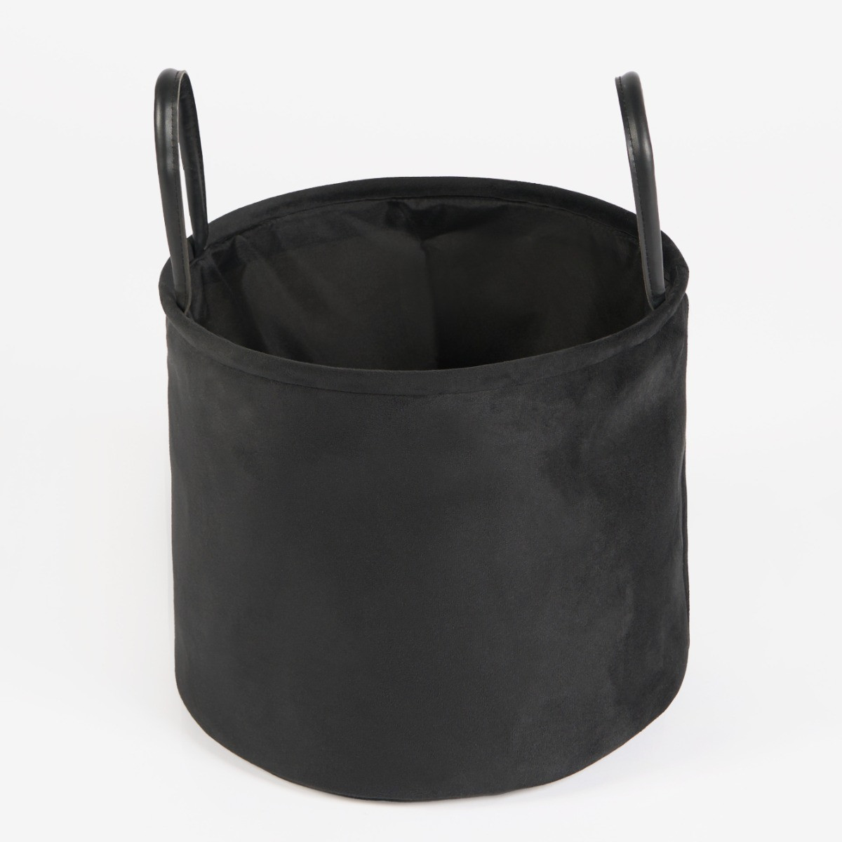OHS Matte Velvet Storage Basket - Black>