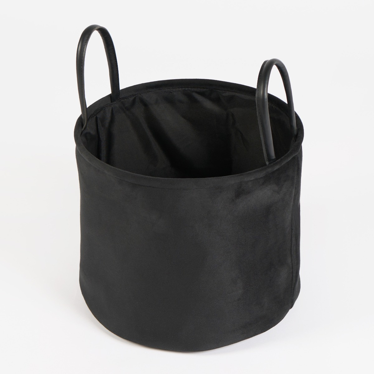 OHS Matte Velvet Storage Basket - Black>