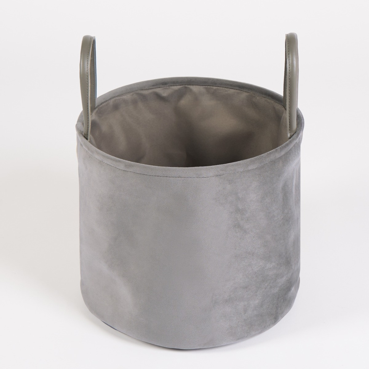 OHS Matte Velvet Storage Basket - Charcoal>