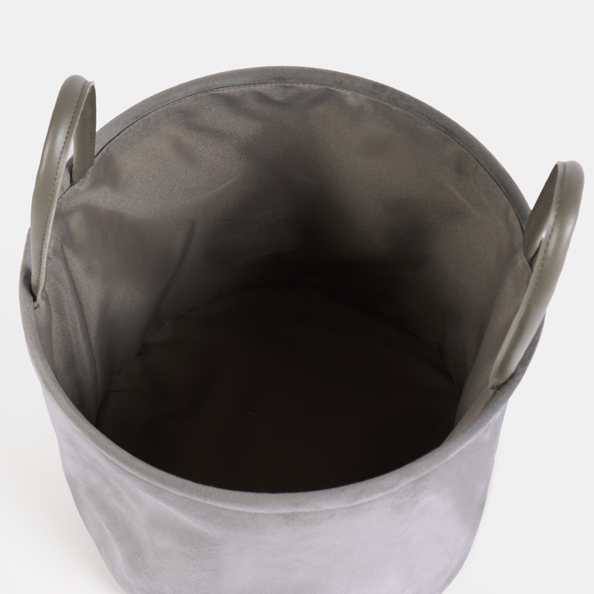 OHS Matte Velvet Storage Basket - Charcoal>
