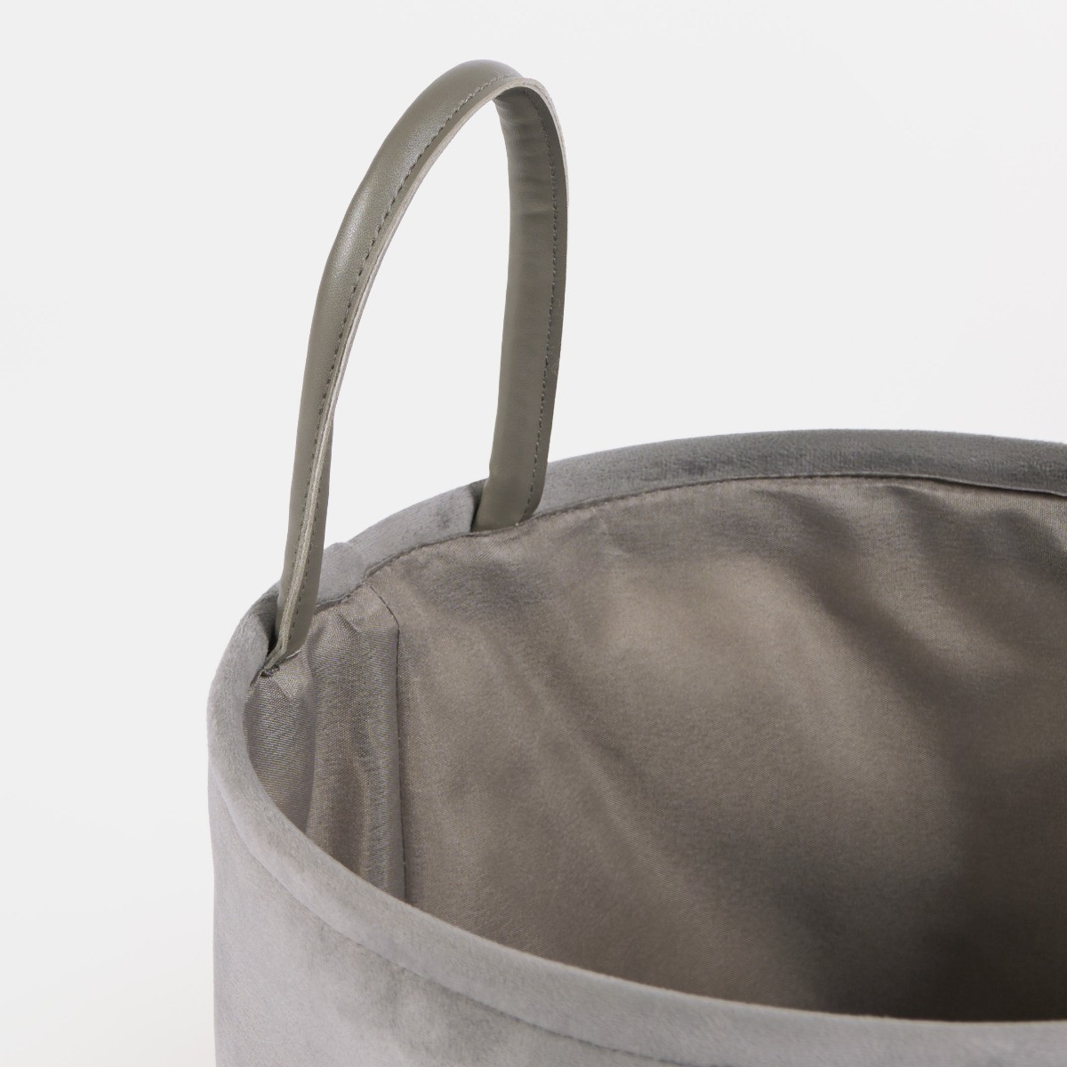 OHS Matte Velvet Storage Basket - Charcoal>