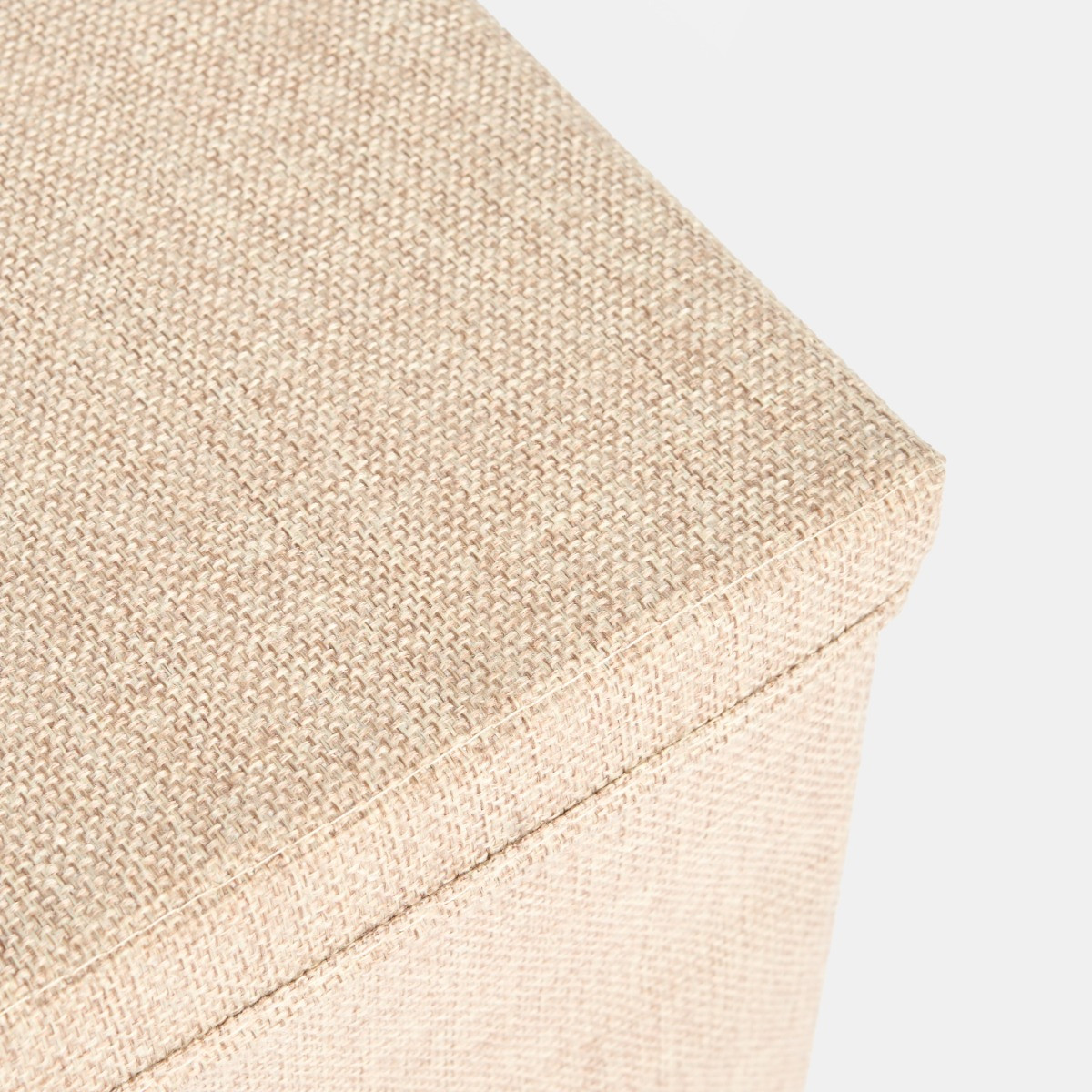 OHS 2 Faux Linen Storage Box With Lid, Natural - 2 Pack>