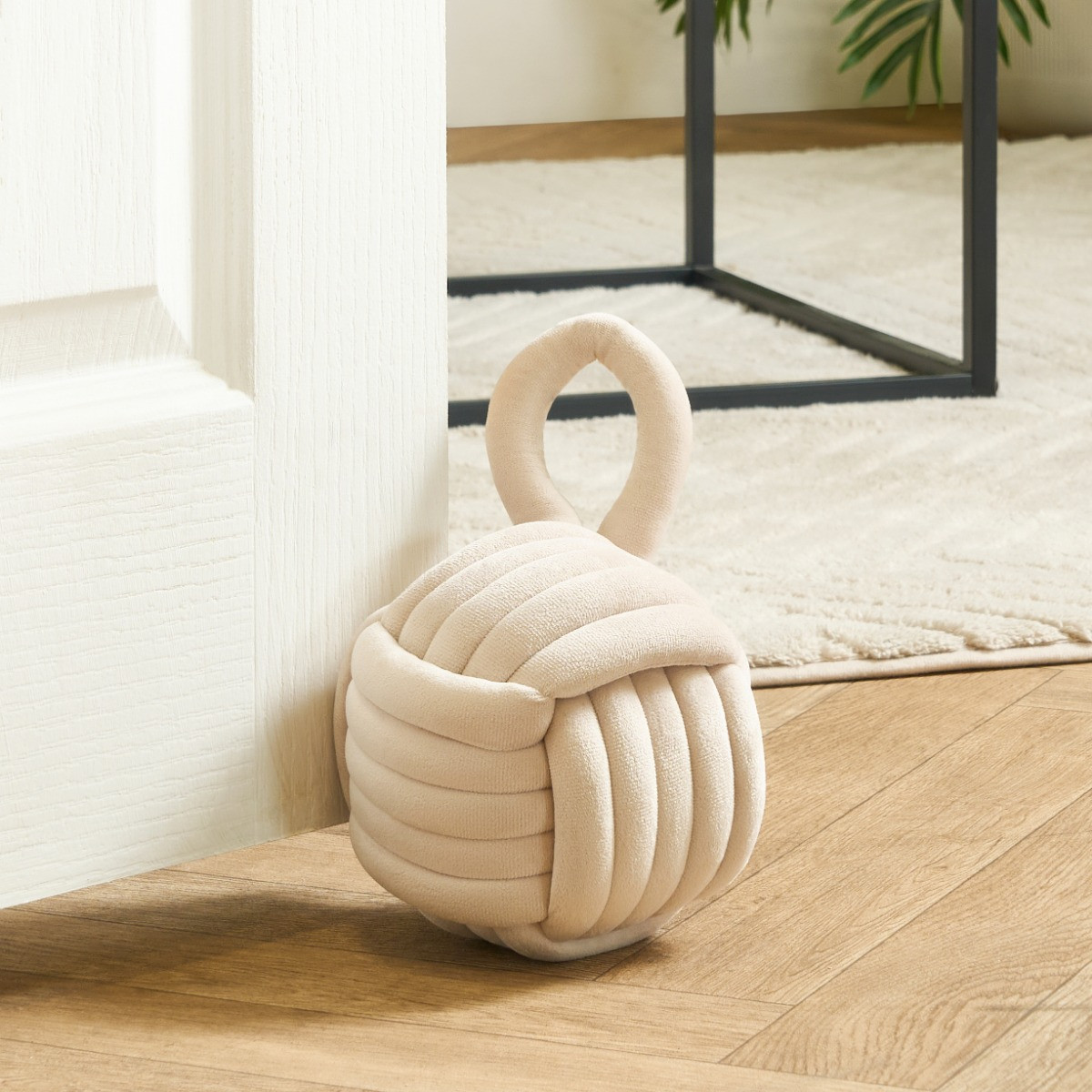 OHS Velvet Rope Doorstop - Cream>