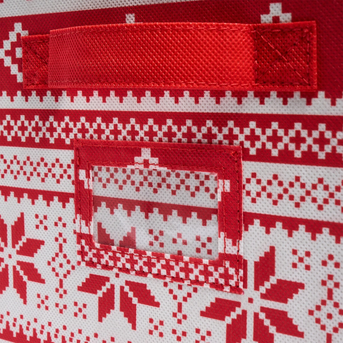 OHS Nordic Print Square Christmas Light Storage Box - Red>