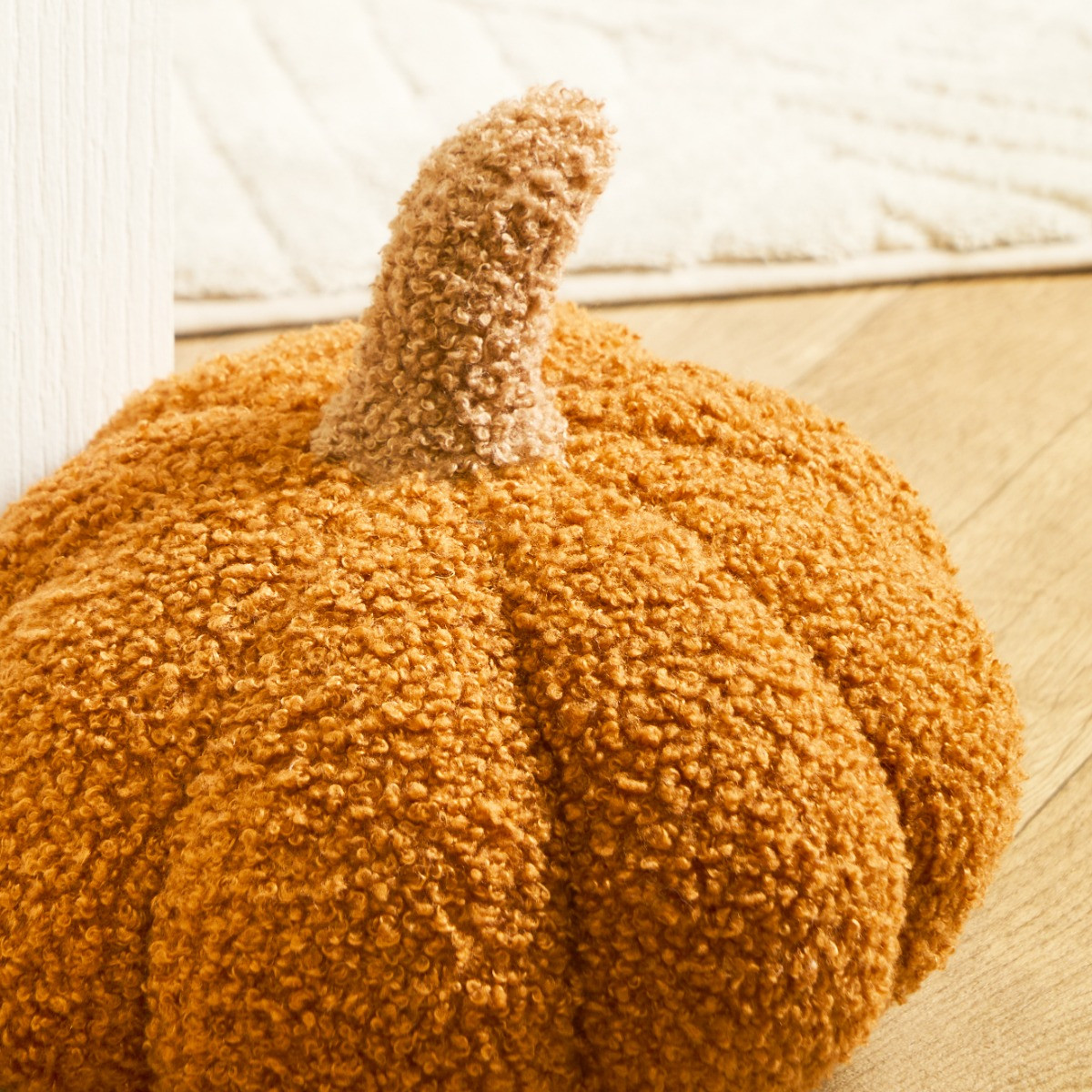 OHS Boucle Pumpkin Doorstop - Burnt Orange>
