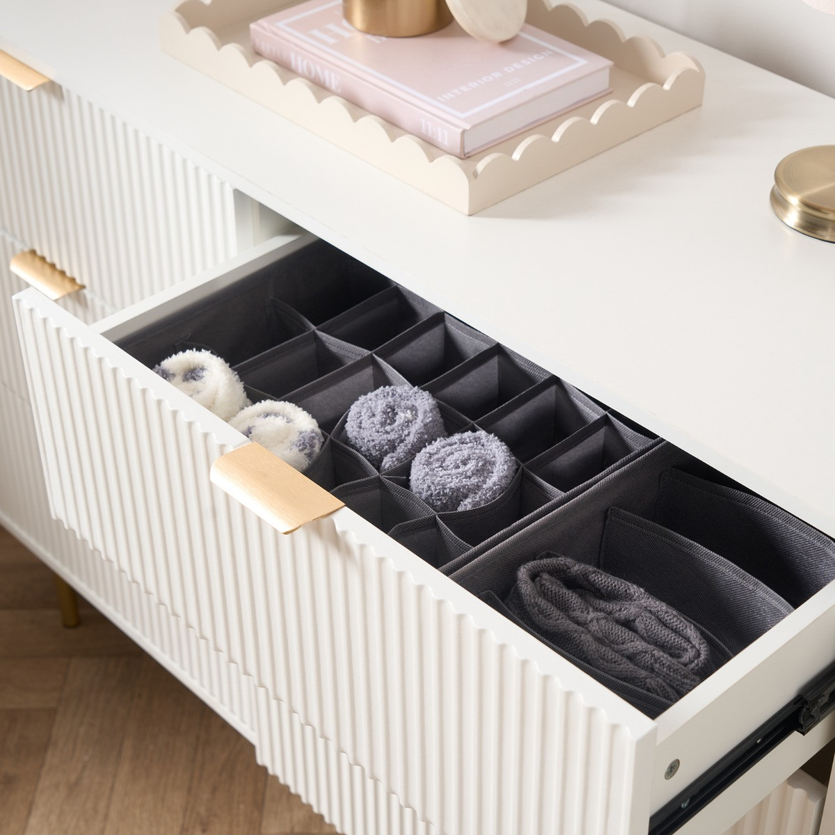 OHS Drawer Organiser Set, Grey - 4 Pack >