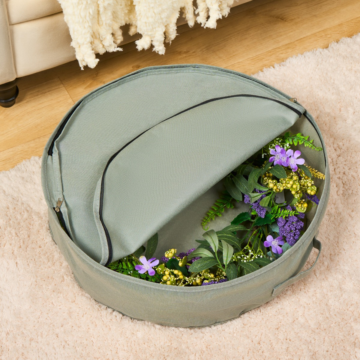 OHS Wreath Storage Bag - Grey>