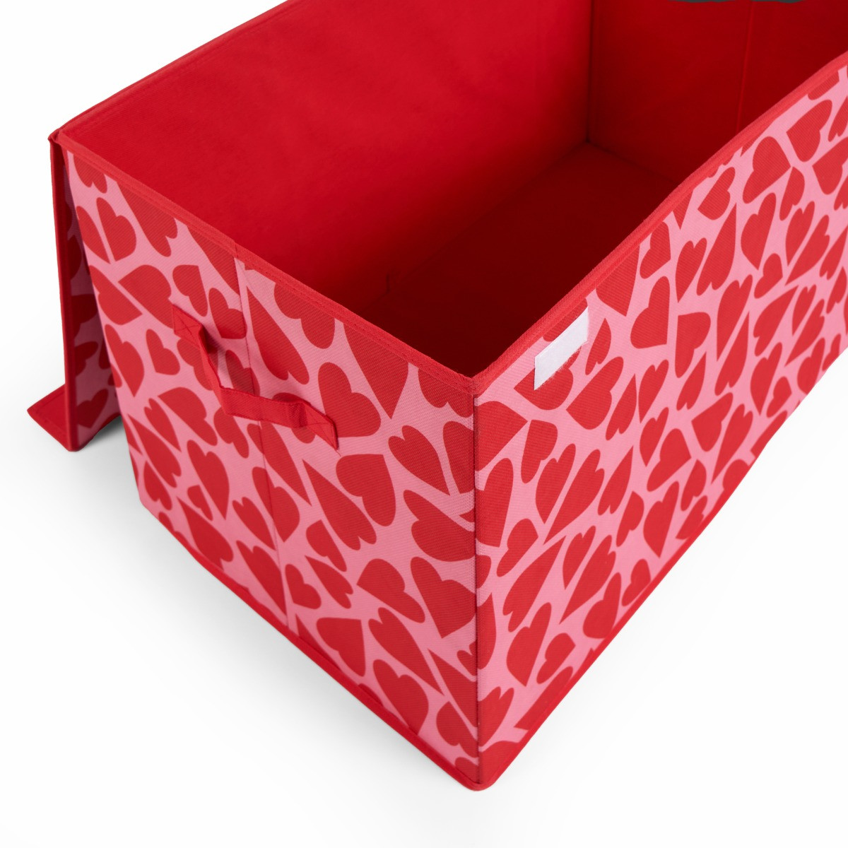 OHS Hearts Large Collapsible Storage Box with Lid - Pink/Red>