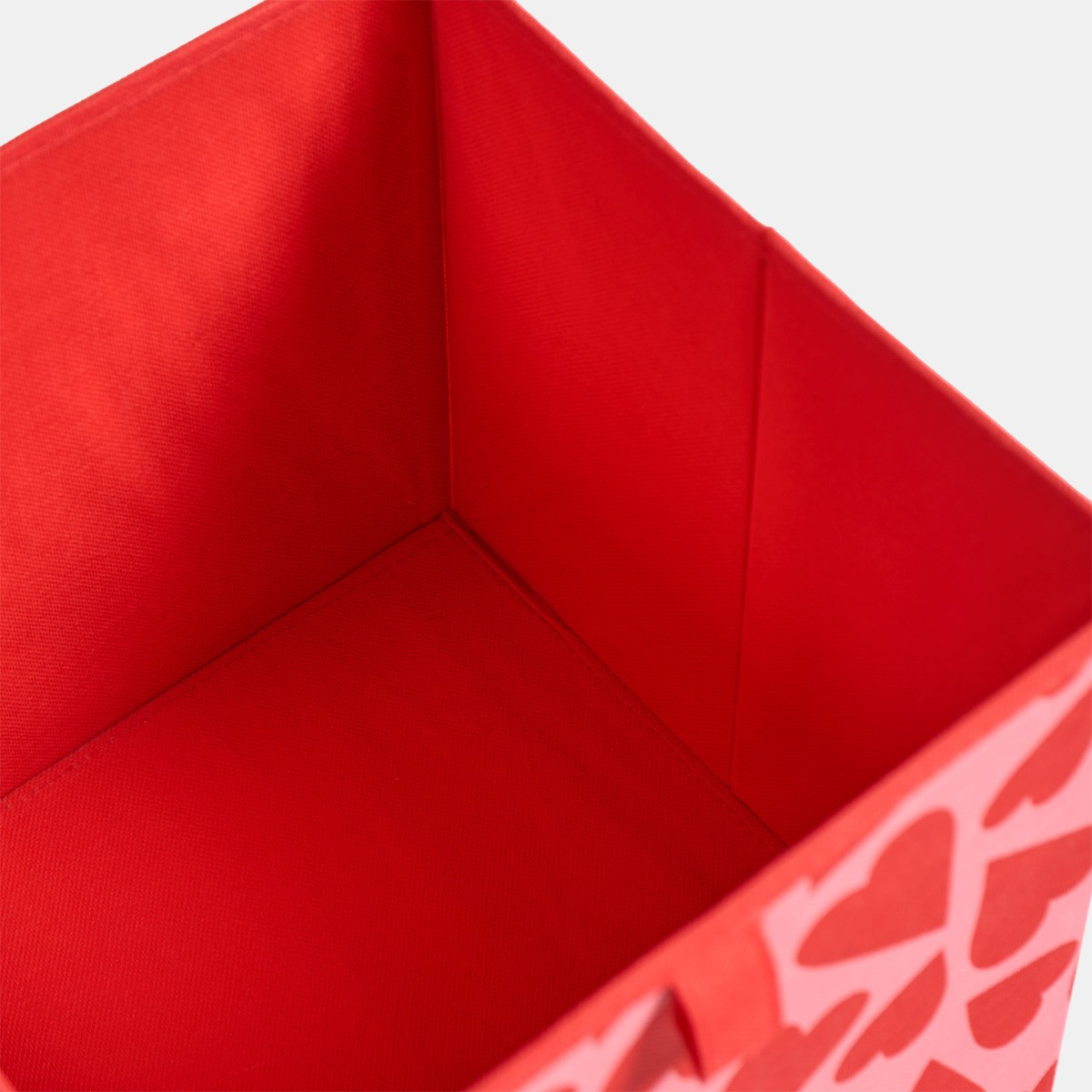 OHS Hearts Print Cube Storage Boxes, Pink/Red - 2 Pack>