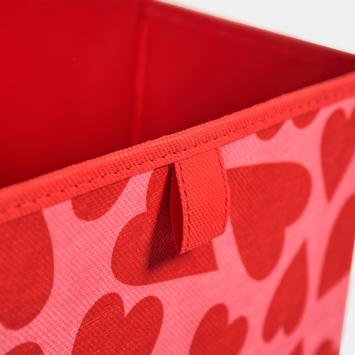 OHS Hearts Print Cube Storage Boxes, Pink/Red - 2 Pack>