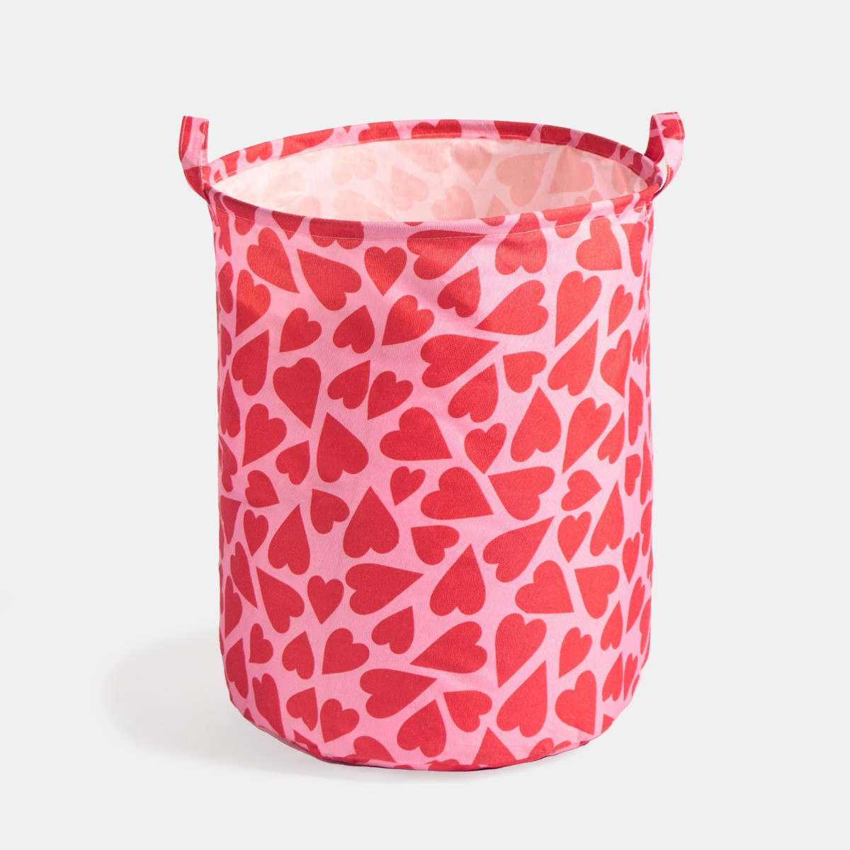 OHS Heart Print Storage Basket - Pink>
