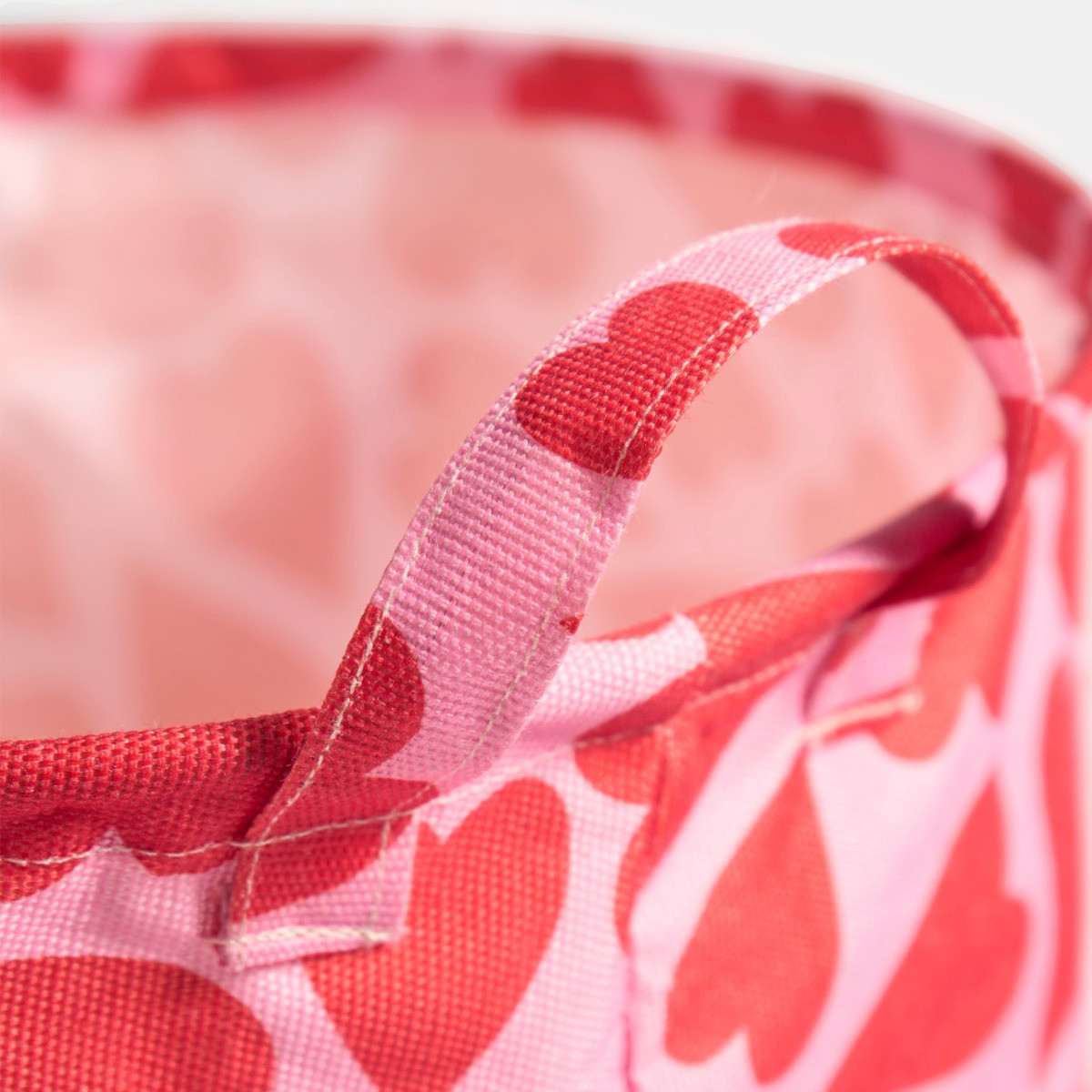 OHS Heart Print Storage Basket - Pink>
