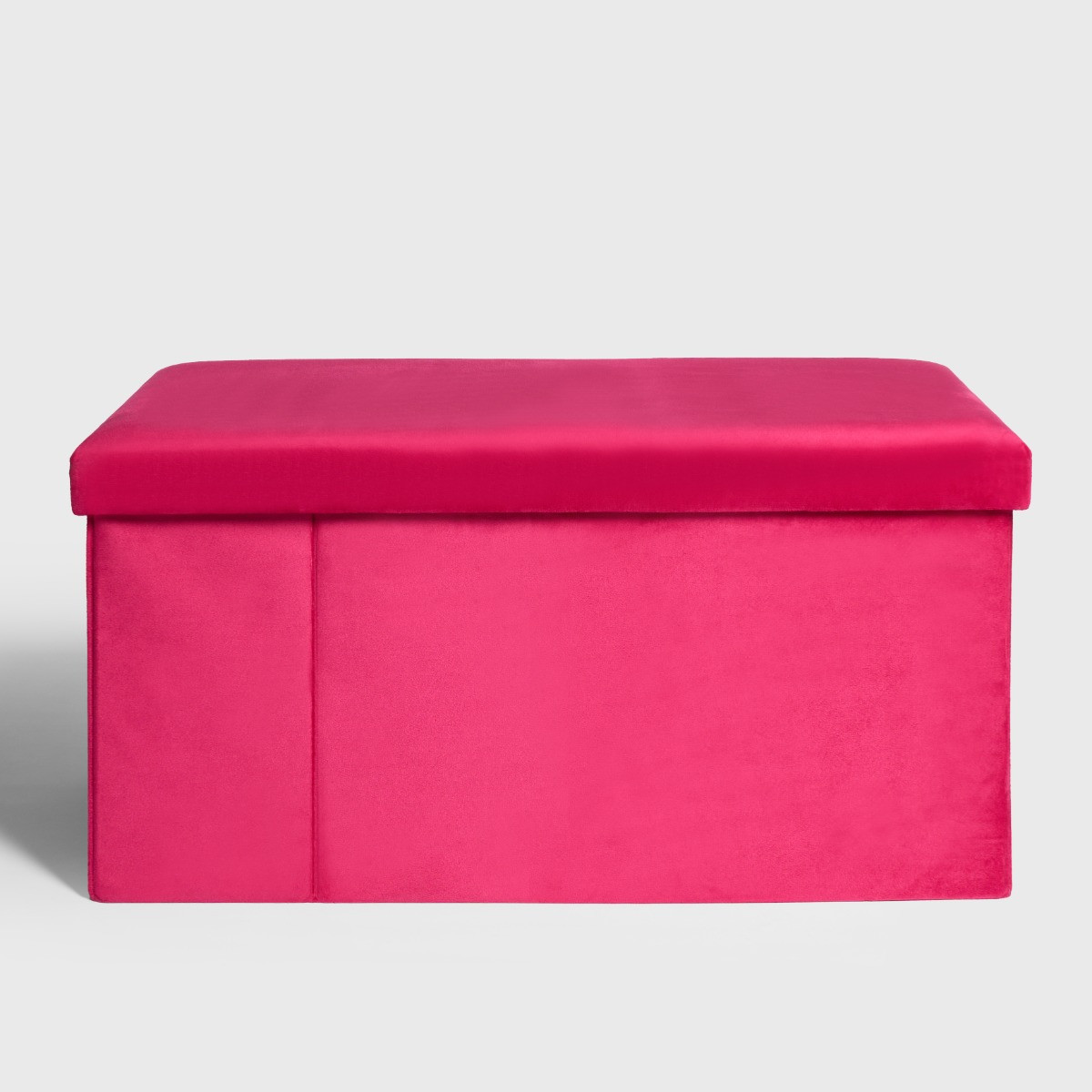 OHS Matte Velvet Foldable Rectangle Storage Ottoman -  Hot Pink  >
