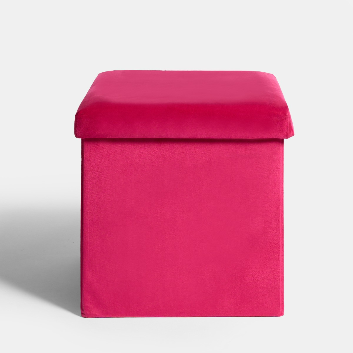 OHS Matte Velvet Foldable Cube Storage Ottoman - Hot Pink >