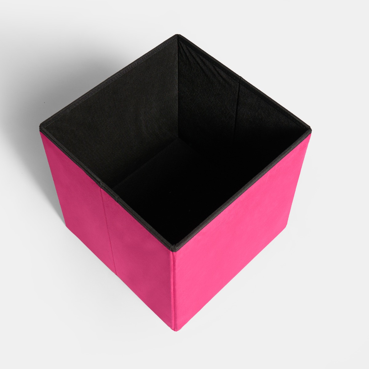 OHS Matte Velvet Foldable Cube Storage Ottoman - Hot Pink >