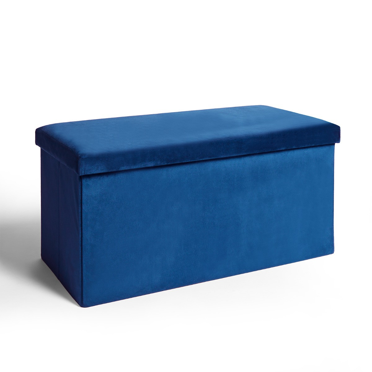 OHS Matte Velvet Foldable Rectangle Storage Ottoman - Teal>