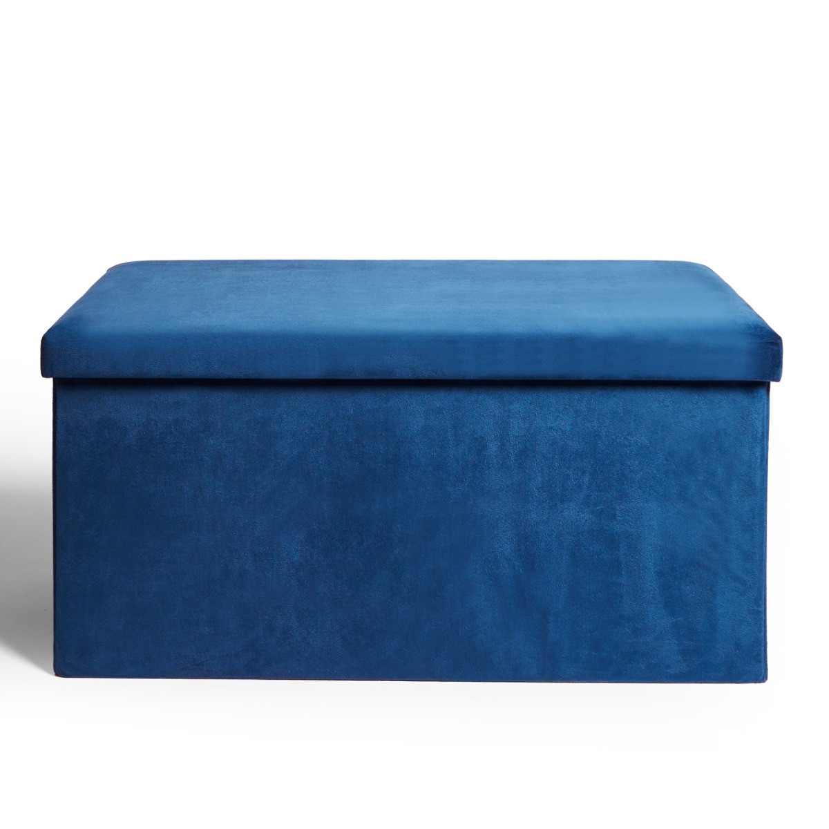 OHS Matte Velvet Foldable Rectangle Storage Ottoman - Teal>